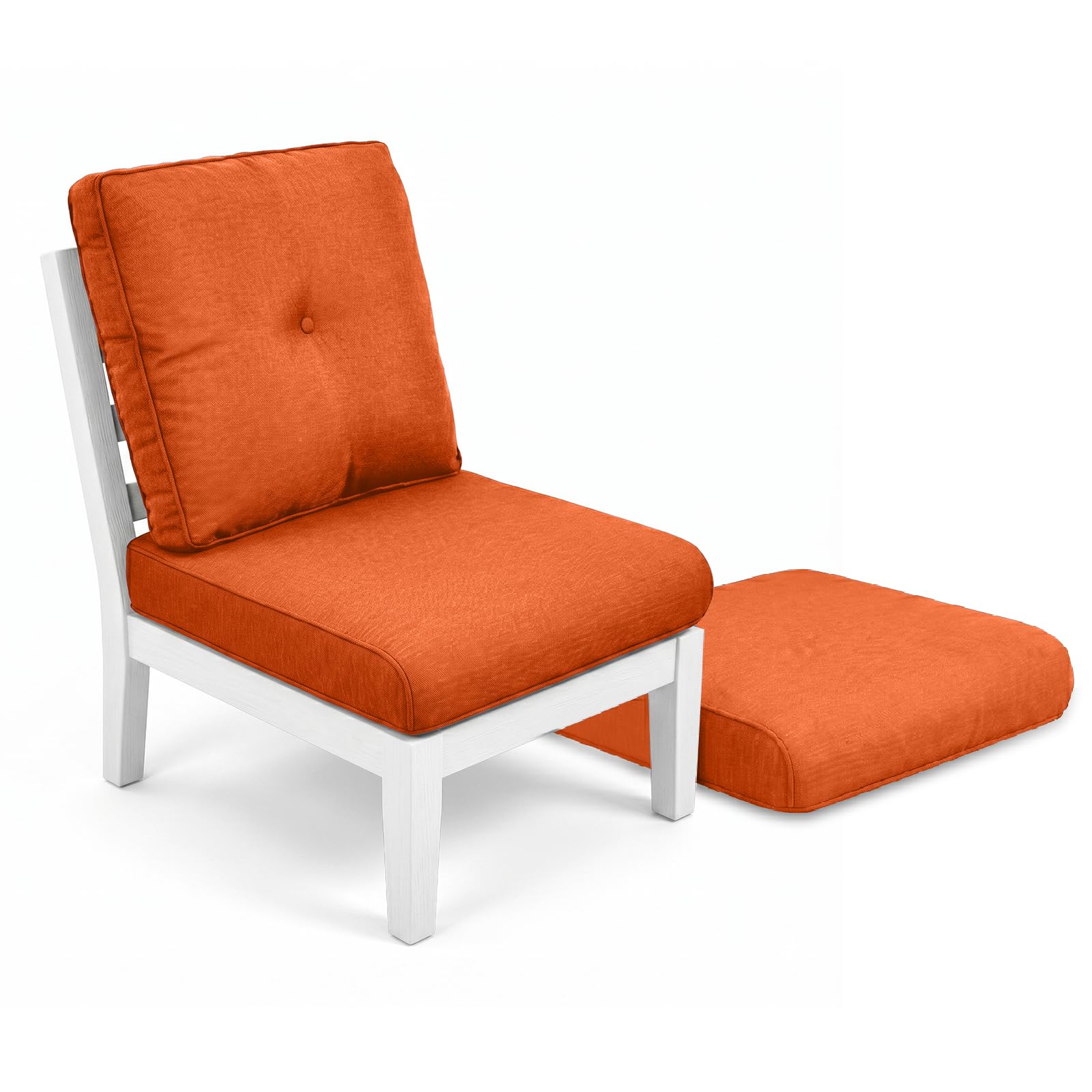 Outdoor Chair Cushions-Patio Chair Cushions Set of 2 with Removable Cover 22 X 24 Inch Outdoor Cushions for Patio Furniture Chair Sofa Couch-Orange