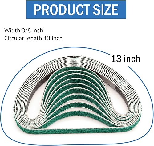 Miniatura 10 de Correas de lijado de 12 pulgada x 18 pulgadas para lijadora de banda de aire, cinturones de lijado de circonita de 12 x 18 pulgadas, grano 60 para