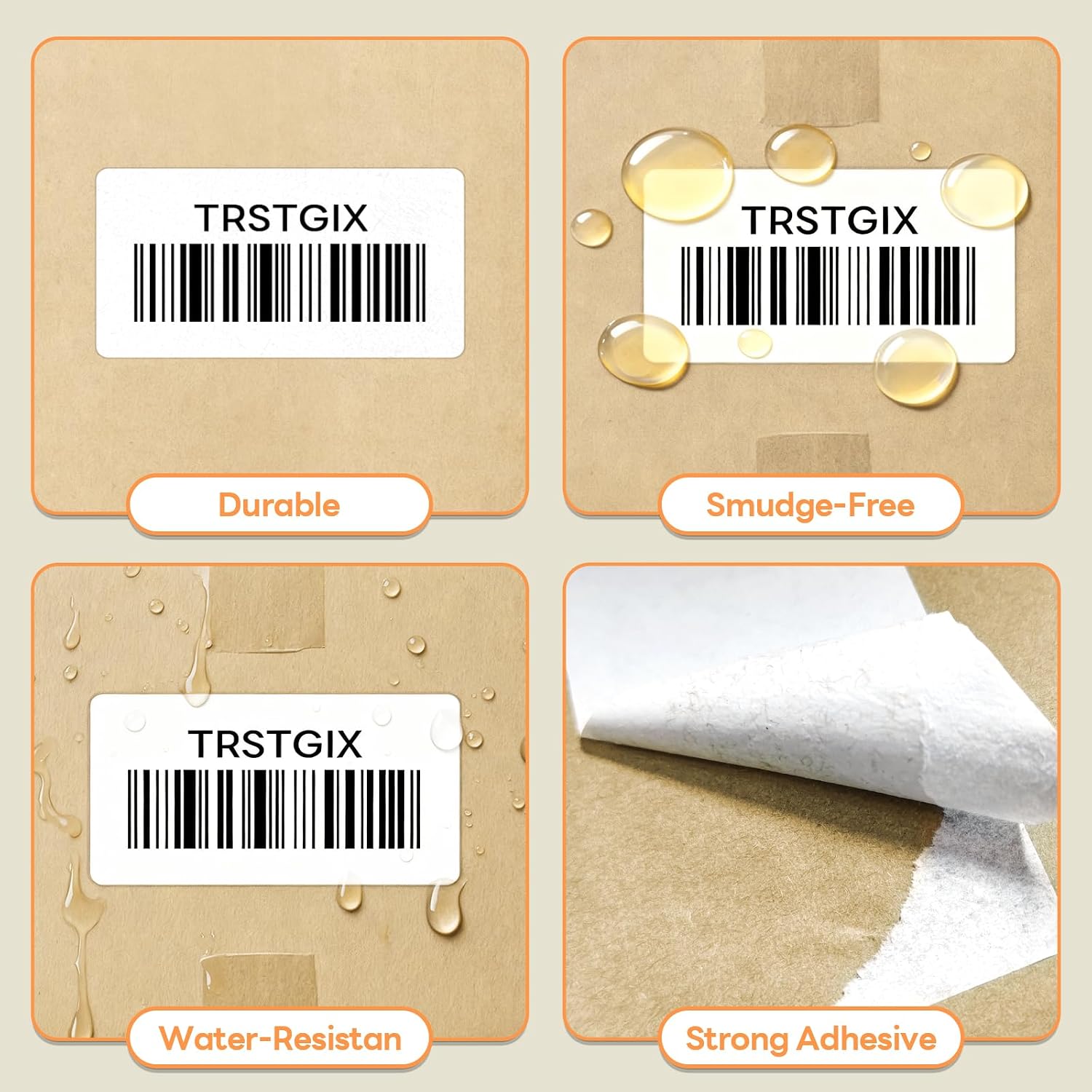 4" x 2" Direct Thermal Labels, Strong Adhesive Barcode & Return Address Stickers Compatible with Zebra, Rollo, Munbyn & Most Desktop Thermal Printers (12 Rolls / 9,000 Labels), TRSTGIX