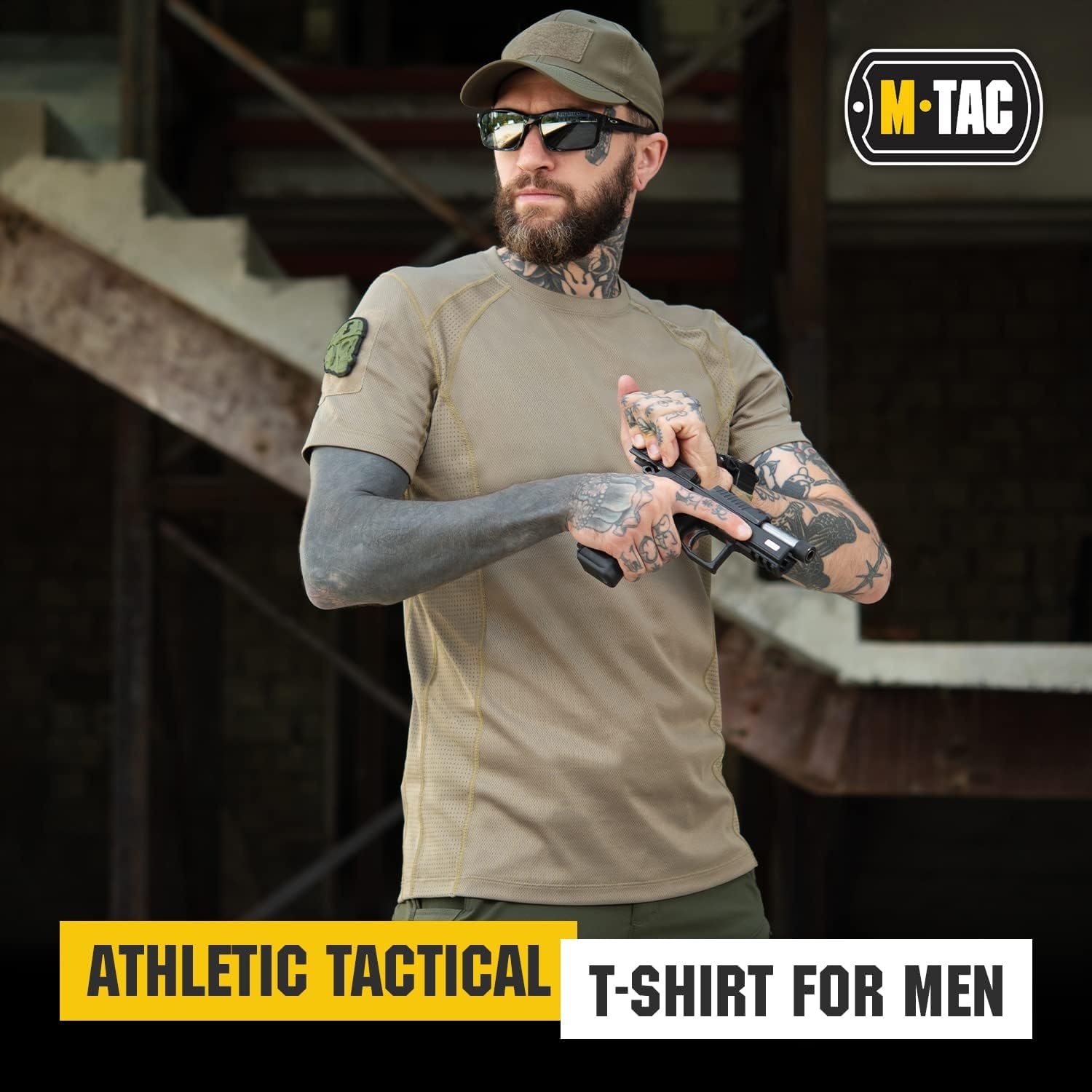 M-Tac Athletic Tactical T-Shirt Gen.2 - Breathable Polyester Military T-Shirt with Patch Panels on Short Sleeves for Men - Image 2