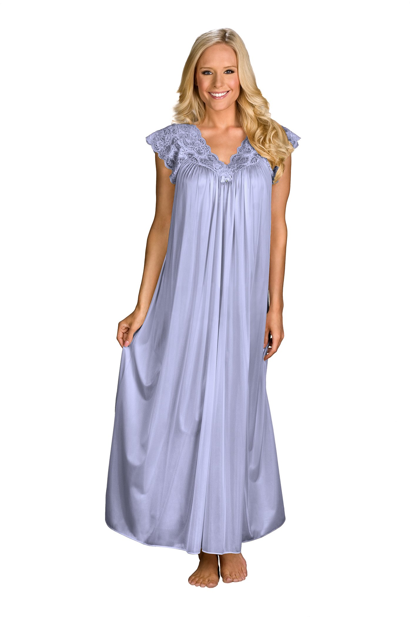 ShadowlineWomen’s Long Lace Nightgown 53” Length Gown Elegant Sleepwear