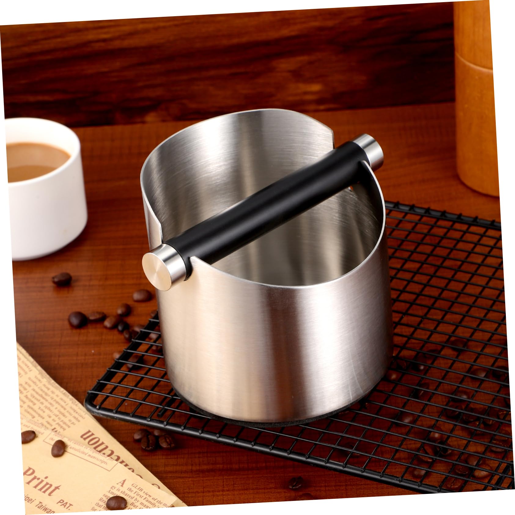 Genérico 1 Pc Cubo De Café Molido Frasco Cafetera De Goteo Filtro Para Maquina De Cafe Vertedero Cubo De Almacenamiento De Residuos De Té Líquido Contenedor De Café Molido Acero Inoxidable