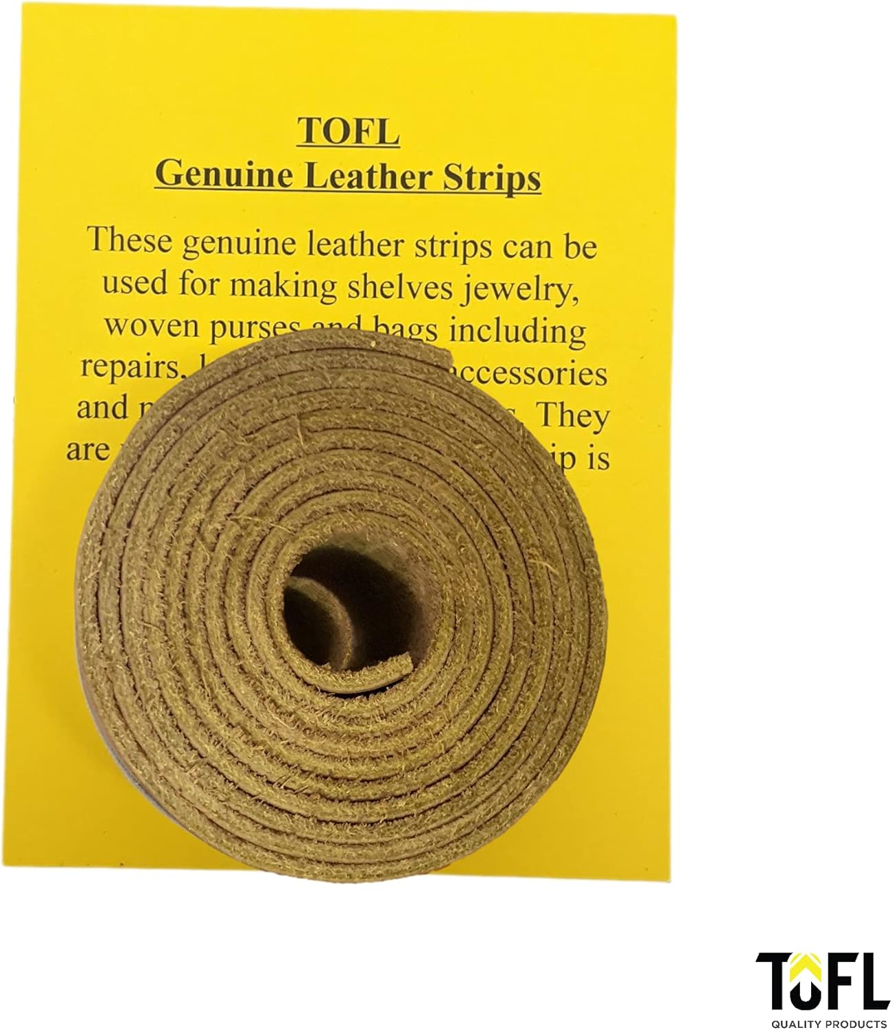 TOFL Genuine Top-Grain Leather Strap | 48 Inches Long | 2 Inches Wide | 1/16 Inch Thick (4-5 oz) | 1 Leather Strip for DIY Arts & Craft Projects, Clothing, Jewelry, Wrapping | Brown