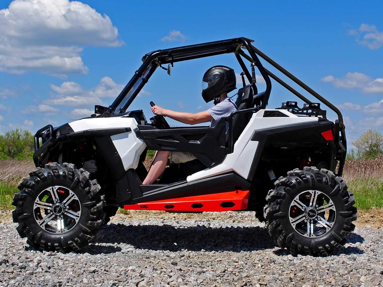 SuperATV Heavy Duty Rear Cage Support for Polaris RZR S 1000 (2016-2020) - Wrinkle Black