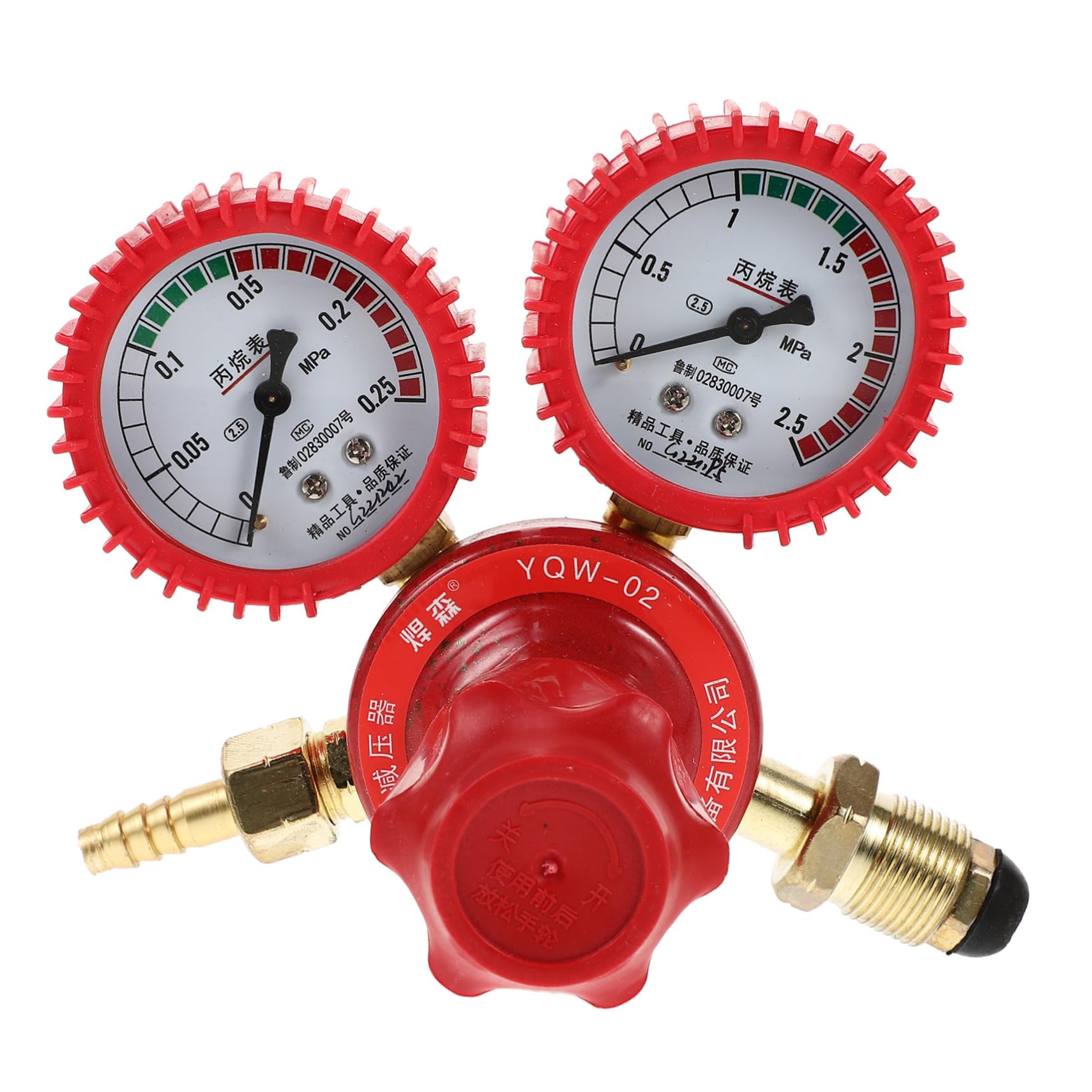 Gadpiparty Shockproof Propane Gauge Gas Welding Cutting Regulator High Pressure Regulator Gauge for Propane Tank Co2 Regulator Dual Gauge ()
