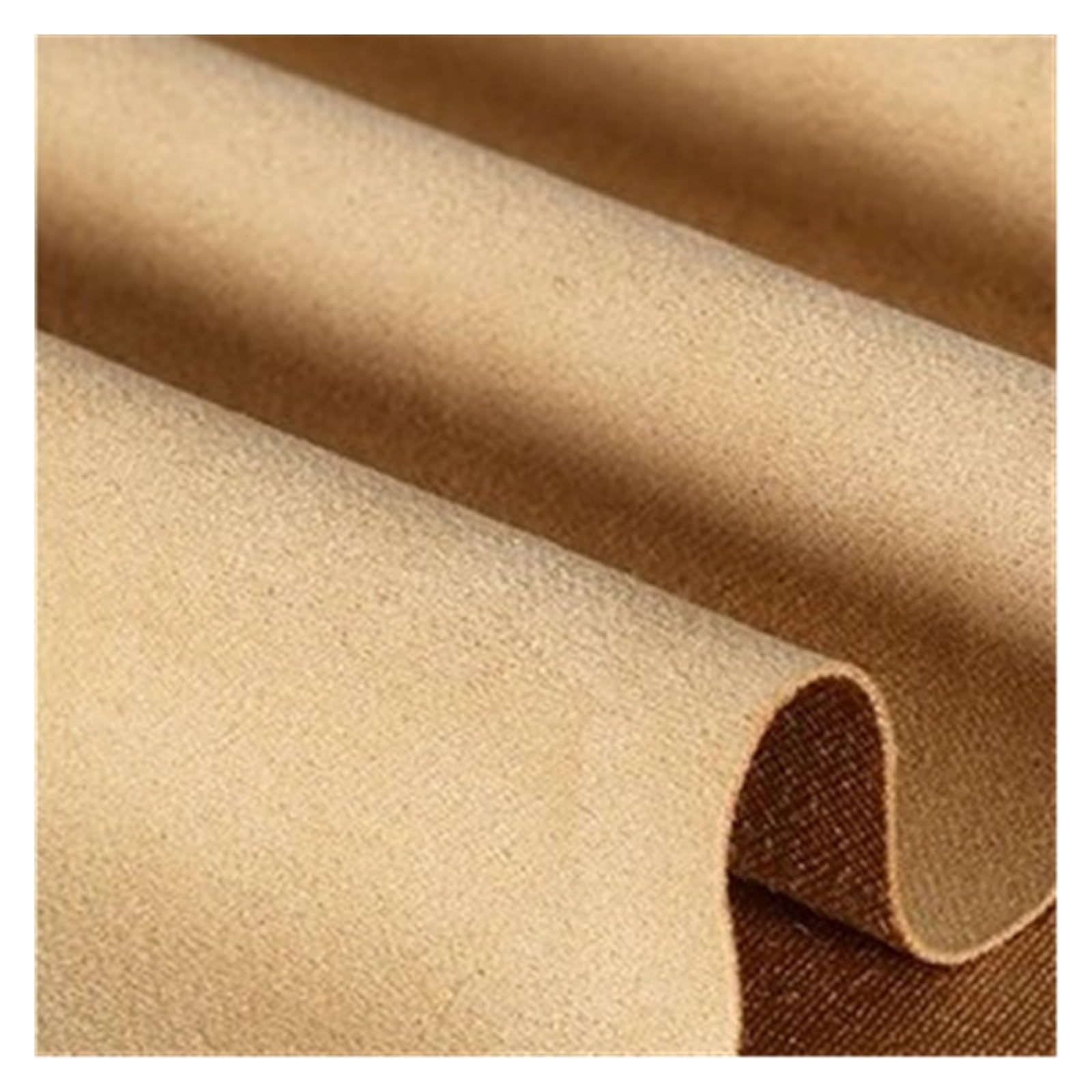 FIgpmwld Faux Suede Fabric, Single-Sided Elastic Frosted Faux Suede Fabric Multicolor by Meters(Beige Brown)