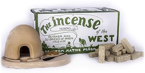 Miniatura 3 de Incienso de Santa Fe - Horno Oven - Quemador de incienso de madera natural, incluye 20 ladrillos de incienso de piñón - Fabricado en los Estados