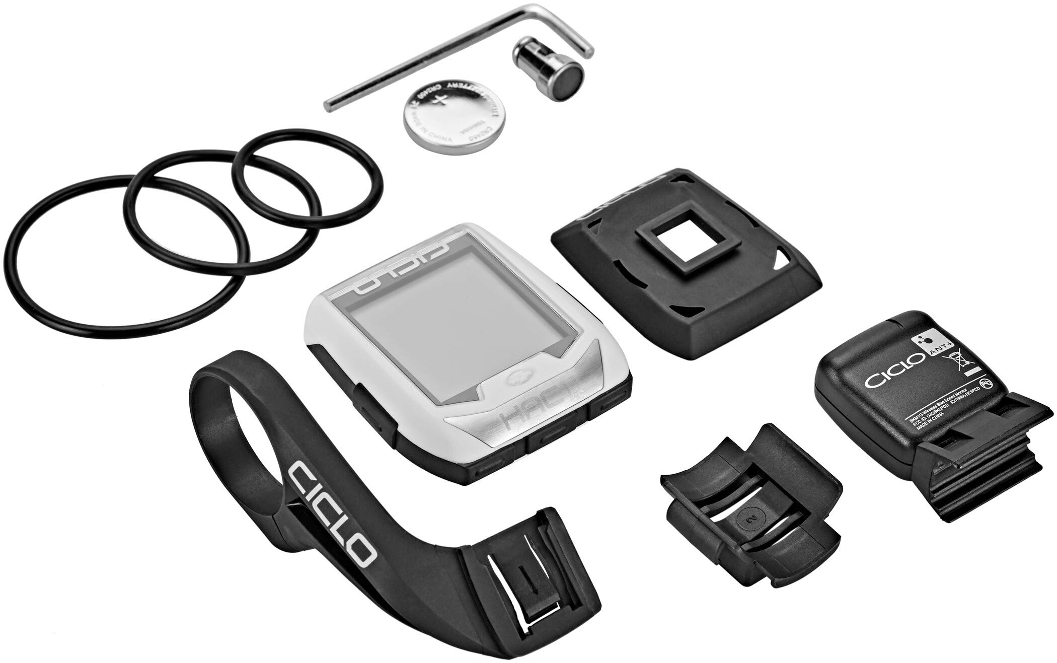 CICLO HAC 1.1 Contachilometri Bicicletta Adulto Unisex, Bianco, Standard
