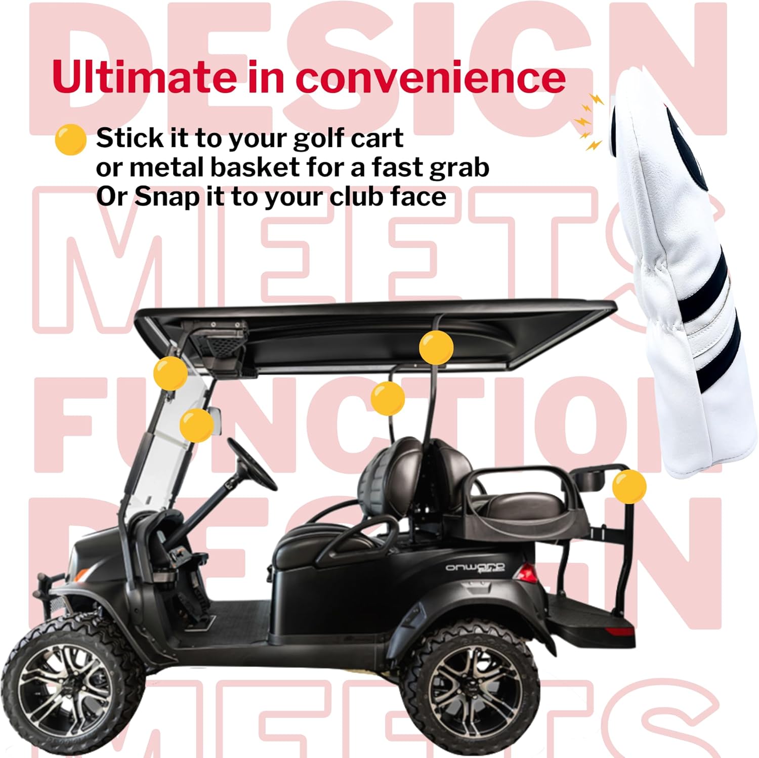 Madson Golf Cart Magnet Headcovers - Stylish & Protective Club Covers for Golf Clubs, with Rubber Cart Magnet for Secure Positioning and Quick Access, Magnetic Golf Accessories, Golf Cart Accessories
