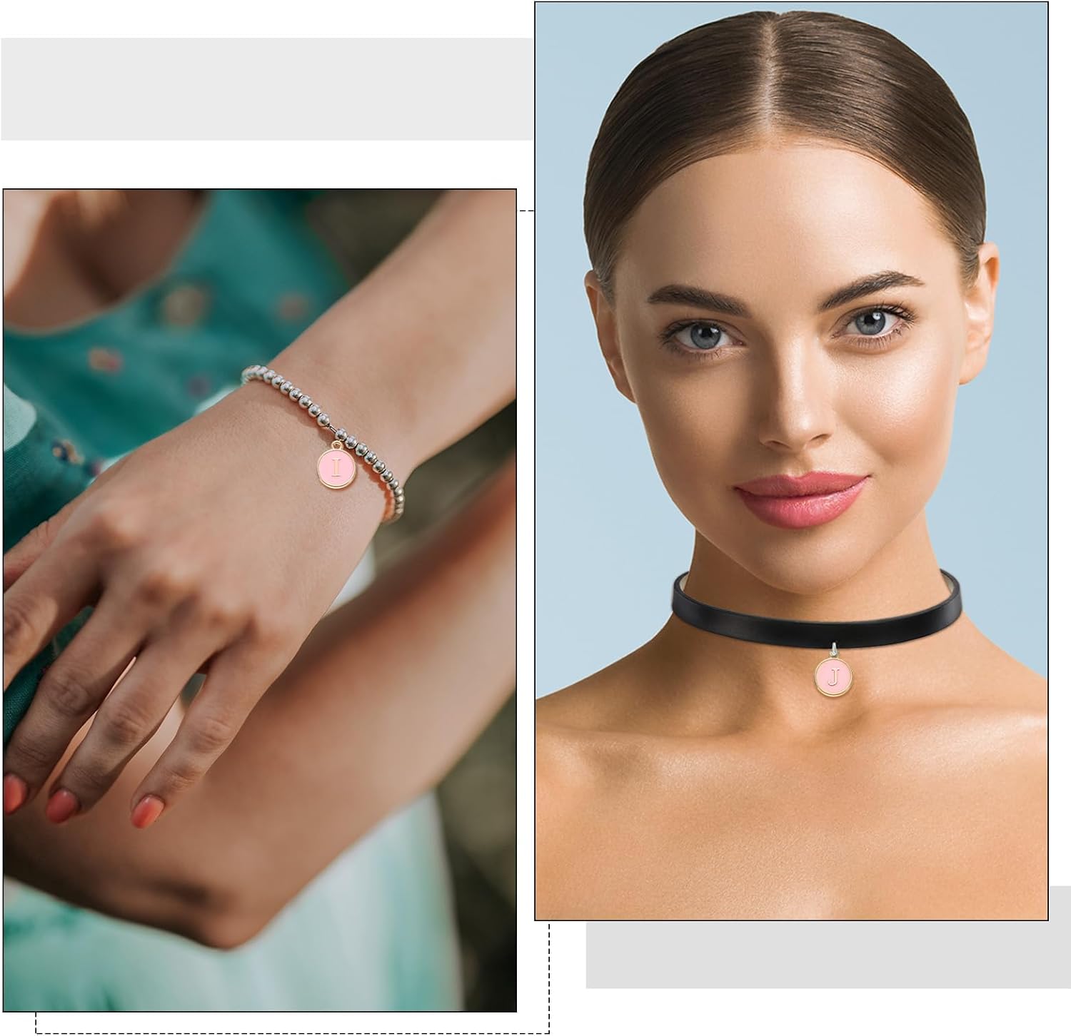 uxcell 52pcs Letter Charm, Enamel Letter Pendants, Alphabet A Pendants Double Sided Beads Charm for DIY Bracelet Necklace Pendants Earring Jewelry Making, Pink - Image 4