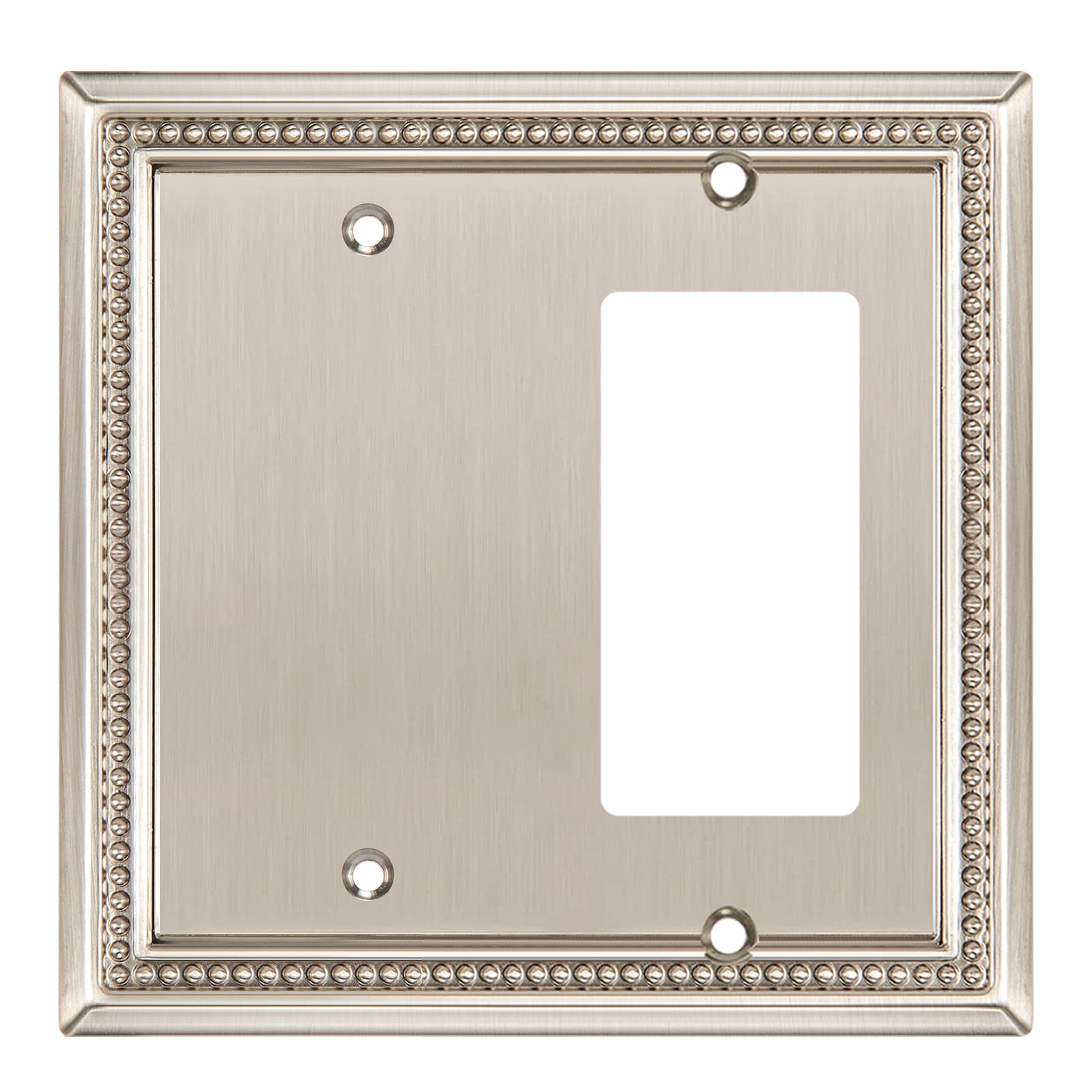 Henne Bery Sunken Pearls Heavy Duty Decorative Wall Plate Switch Plate Outlet Cover (Blank/Decorator, Satin Nickel)