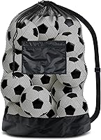 BROTOU Extra Large 40x30 Soccer Ball Net Bag - Drawstring Mesh Sports Gear Bag with Zipper Pocket for Gym, Beach, Swim