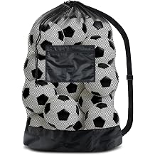 BROTOU Extra Large Soccer Ball Net Bag, 40" x 30" Drawstring Mesh Ball Bag with Zipper Pocket, Sports Equipment Bag for Gym, Cloth, Beach, Swimming Gears