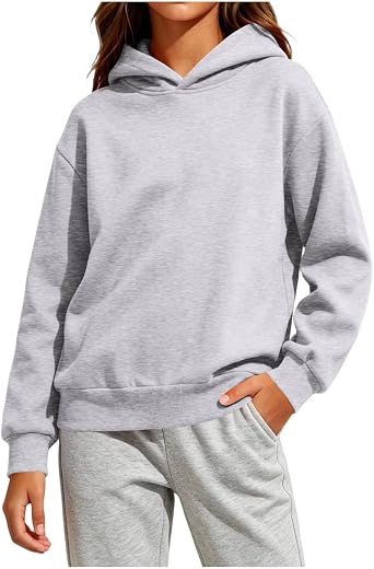 Girls Hoodies Trendy Long Sleeve Hooded Sweatshirt Cute Kids Teen Clothes Tween Youth Preppy Fall Winter Pullover