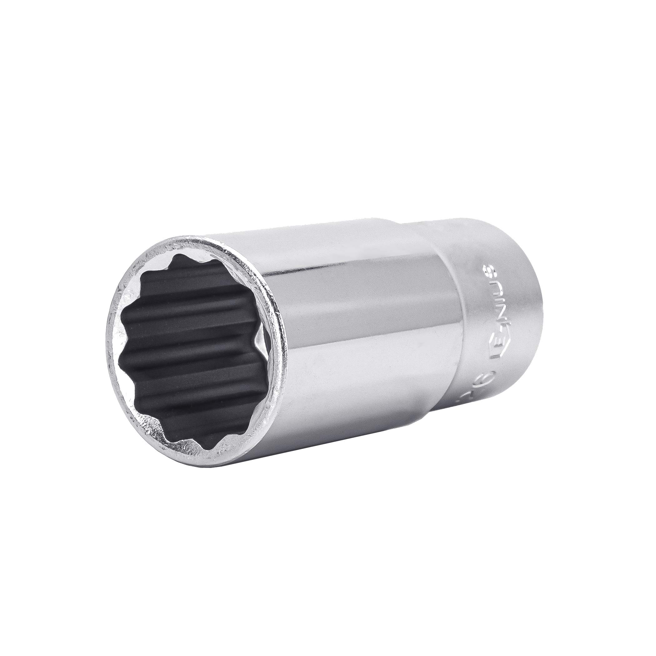 Genius Tools 1/2" Deep Hand Socket - Chrome Finish -4 Genius Tools 1/2" Deep Hand Socket - Chrome Finish -4