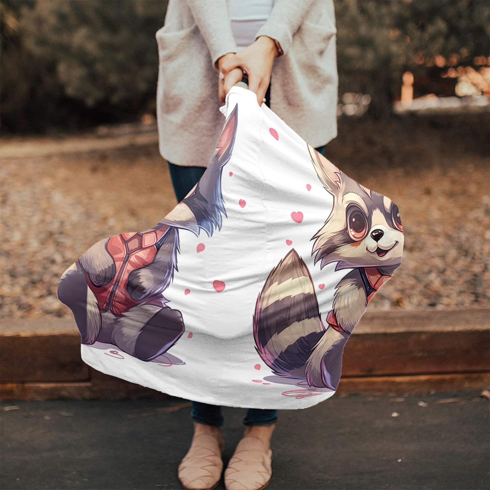 Nursing Cover for Breastfeeding Scarf, Raccoon Baby Car Covers Super Soft Multi Use for Canopy Shopping Cart Cover Blanket Stroller Cover