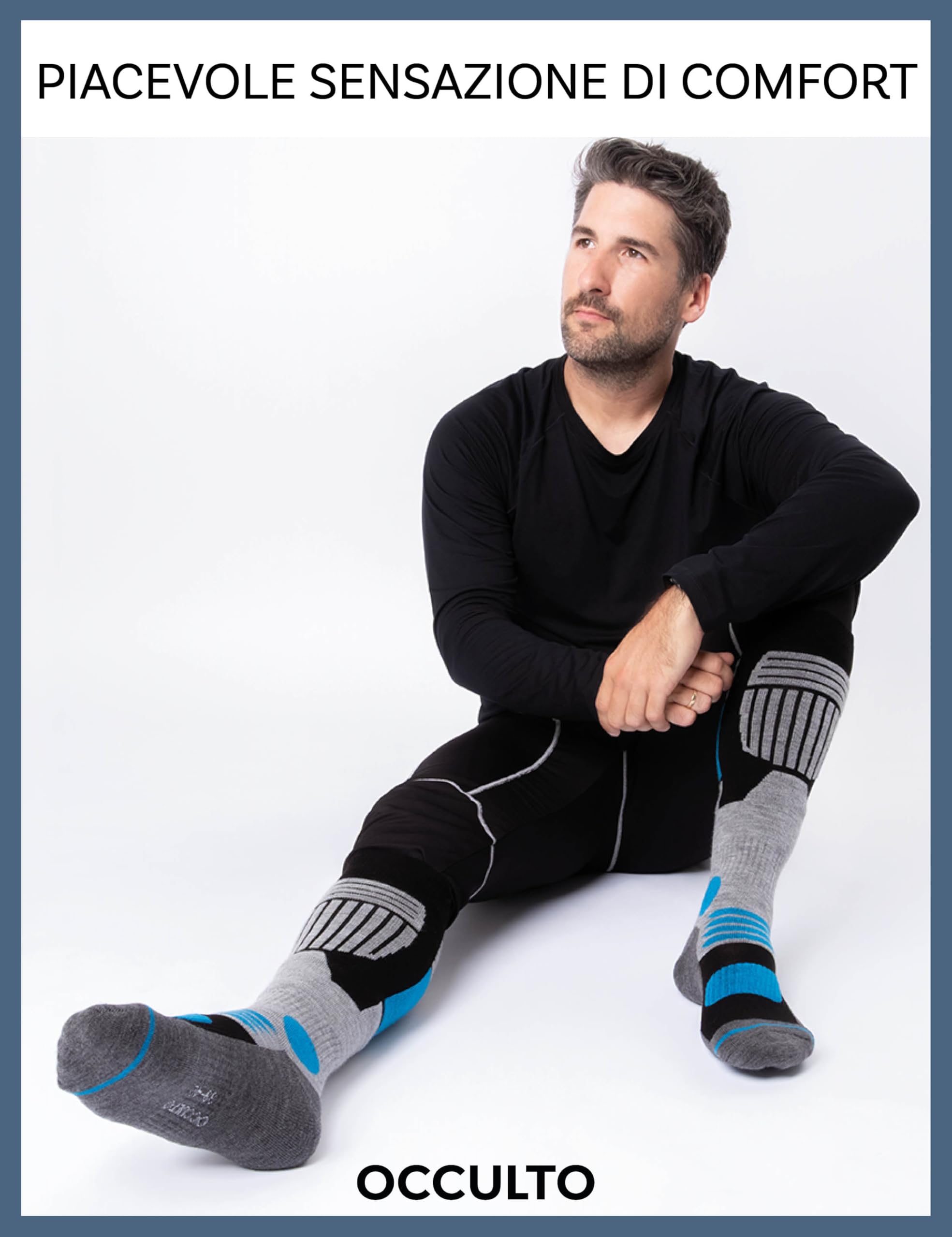 Occulto Calze da Sci Uomo pacco da 2, pacco da 4 (modello: Felix)