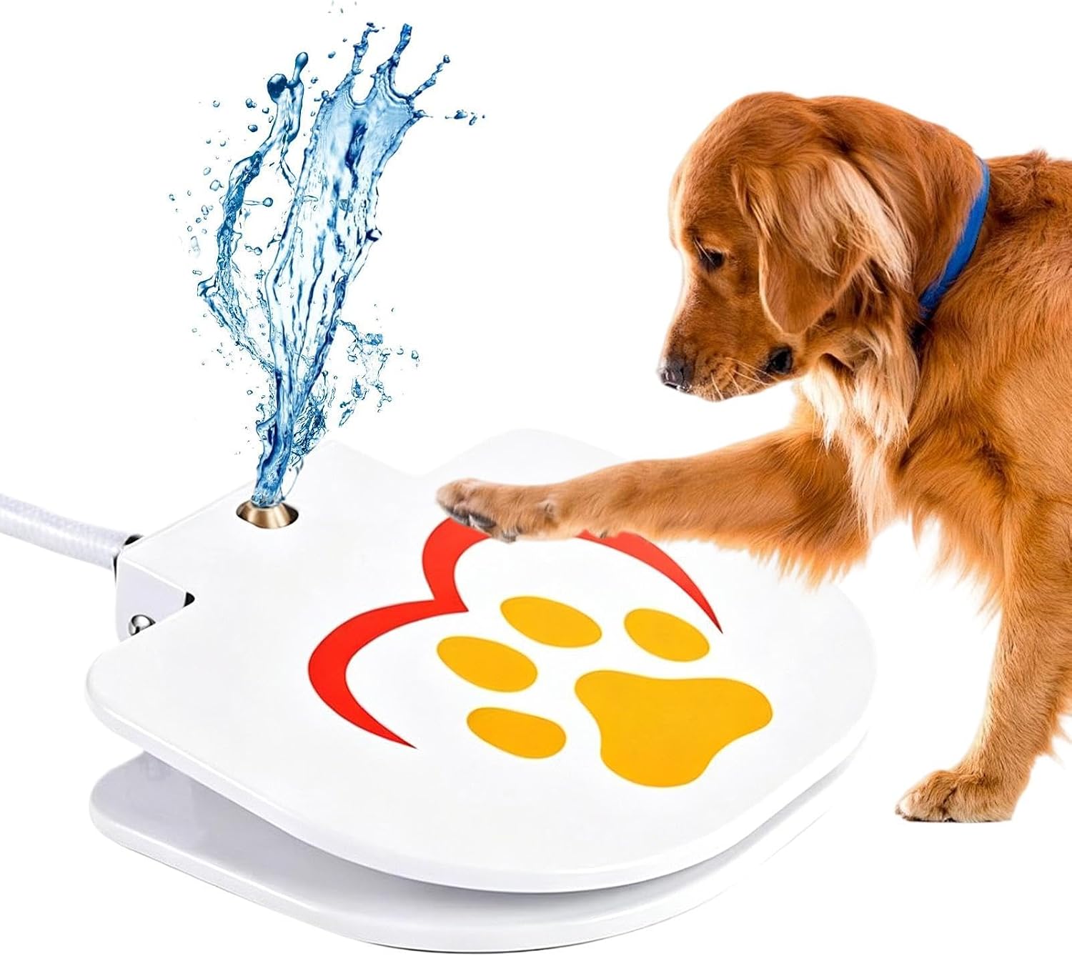 Sprinkler Toy for Dogs, Pedal Fountain Play, Non Slip Hose Water Accessory
