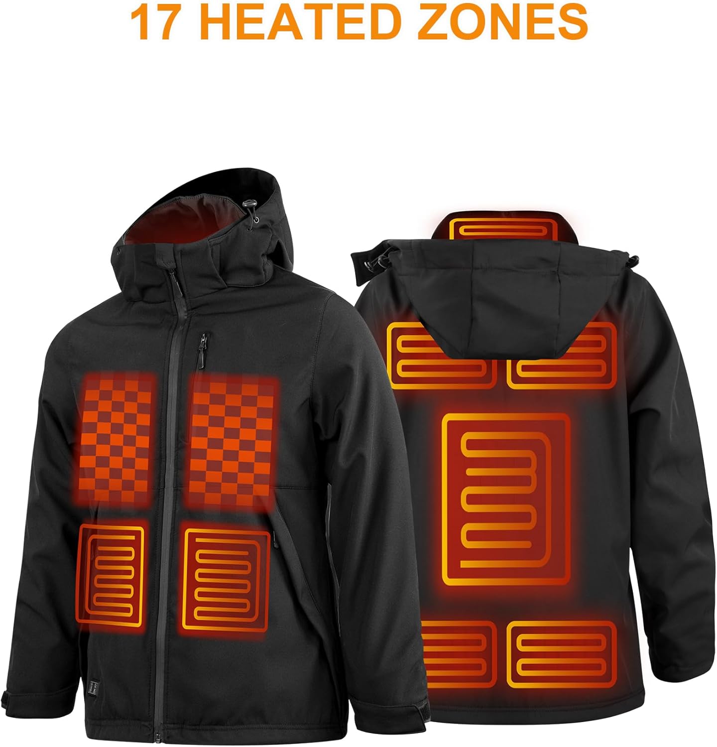 Heated Jacket for Women with Bαtterγ Pack, Winter Outdoor Soft Shell Electric Heating Coat with Detachable Hood - Image 3