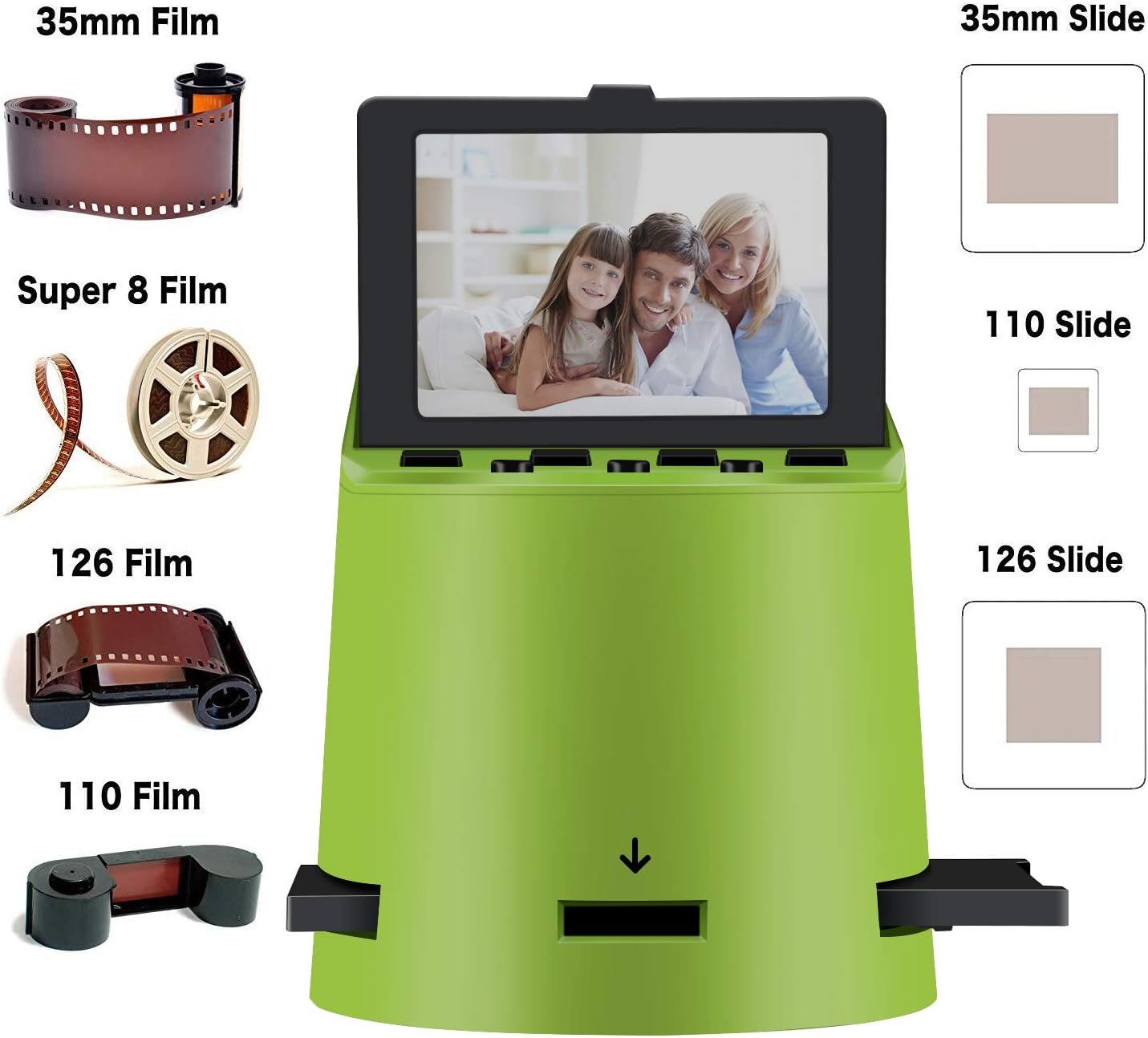 Gеt Sресіаl Prісе Unique Digital Film Scanner with 22MP, Converts 35mm, 126, 110, Super 8 Films, Slides, Negatives to JPEG, Tilt-Up 3.5 LCD, Transfer Pictures to Phones Via WiFi Connection, MAC and PC Compatible 40% оƒƒ Dіѕсоunt Unique Digital Film Scanner with 22MP, Converts 35mm, 126, 110, Super 8 Films, Slides, Negatives to JPEG, Tilt-Up 3.5 LCD, Transfer Pictures to Phones Via WiFi Connection, MAC and PC Compatible