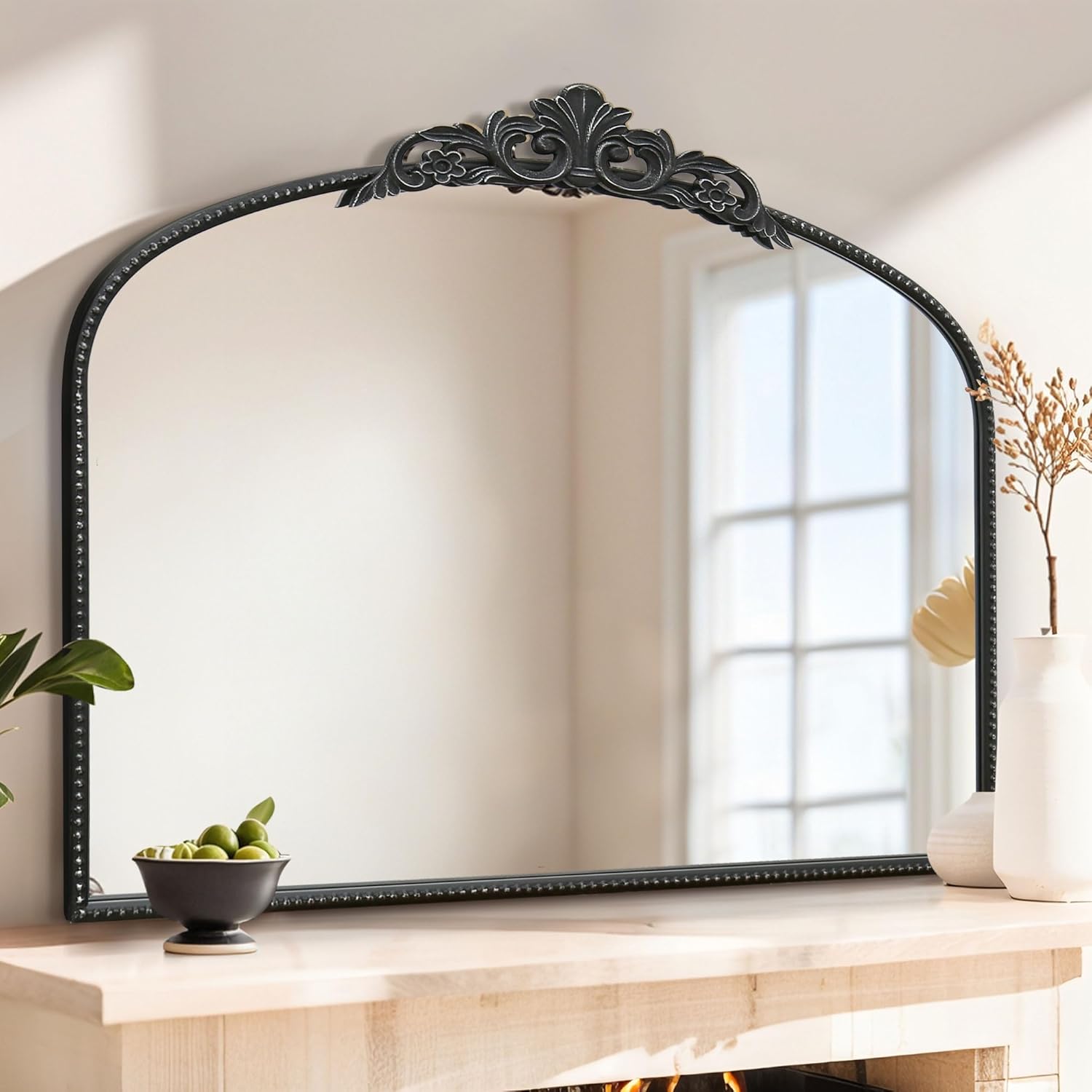 Amazon.com: Micasso Black Vintage Mirror, 29"x 36" French Baroque ...