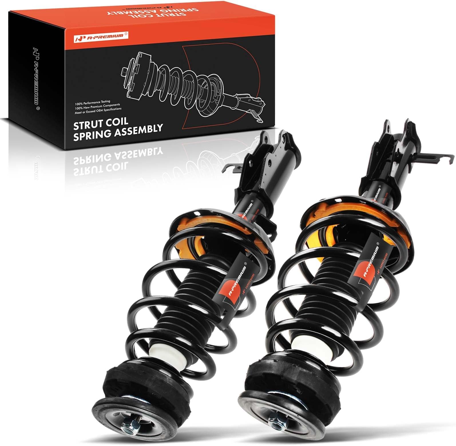 Front Complete Struts Compatible with Chevrolet Impala [3.6L] 2014-2020 - 2x Replacement Suspension Shock Absorber with Coil Spring Assembly