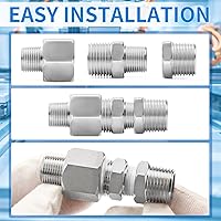 Vista 7 de ChillWaves Montaje de tubería de acero inoxidable 304, buje hexagonal reductor de 1 pulgada NPT macho x adaptador de rosca hembra NPT de 1/2 pulgada