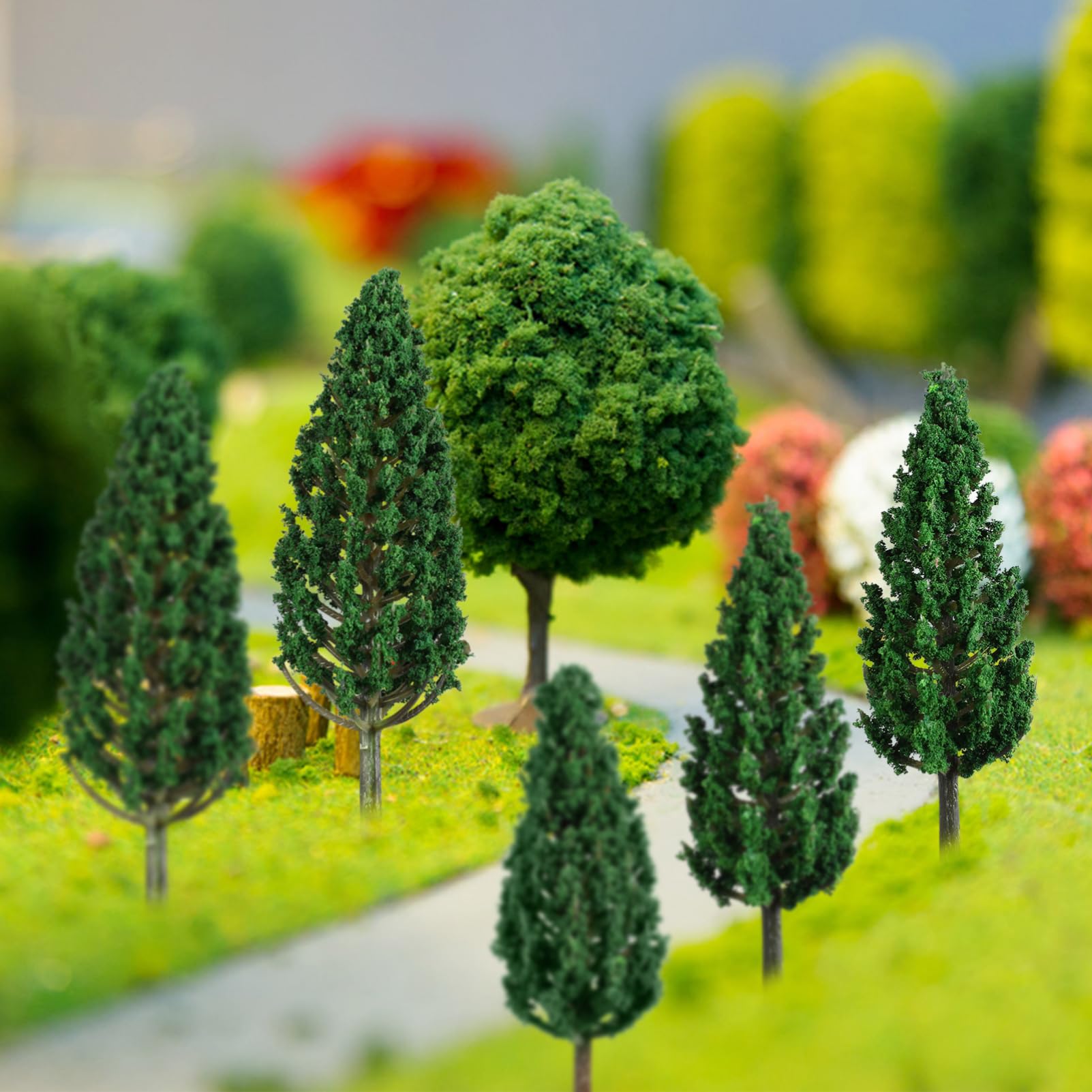 STOBOK 48pezzi Miniature Model Trees Per Decorazioni Paesaggistiche e Fai Da Te Di Alberi Falsi Per Modelli Ferroviari e Scenari Miniatura