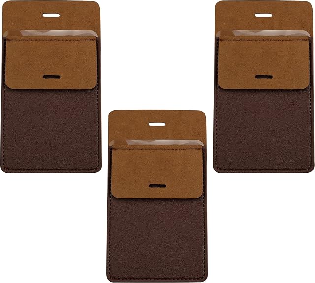 milaosk 3 Pcs Poket Protector Brown Leather Pen Pouch Handmade Pen Holder Pen Sleeve 16 * 9 cm/6.3 * 3.5 inches
