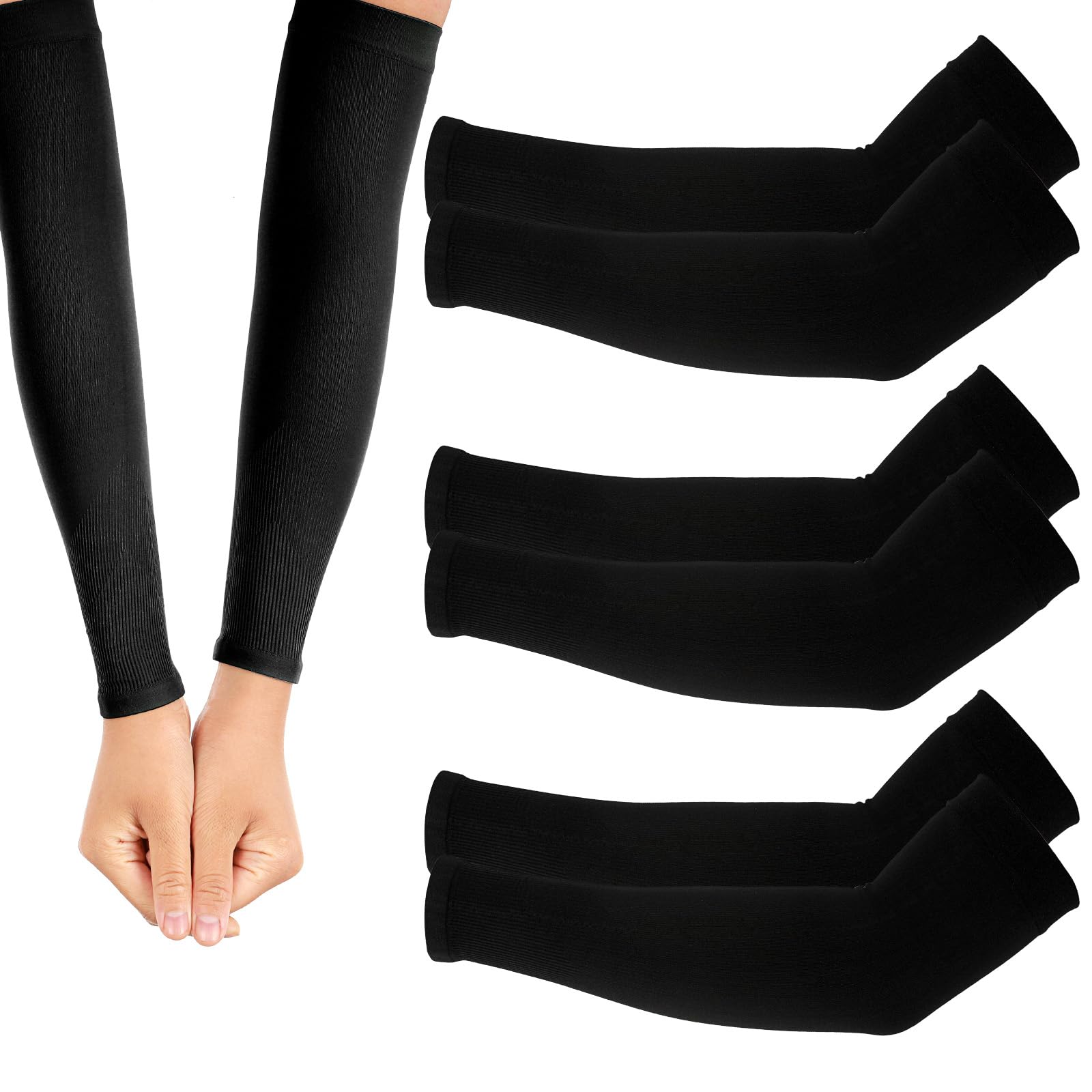 Lot de 3 paires de manchons de sport pour enfants, respirants, pour l'été, anti-UV, protège-bras de jeu, pour garçons et filles, protège-bras de basket-ball