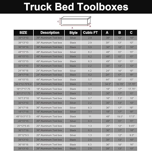 Miniatura 6 de confote Caja de herramientas chapada en aluminio de 30 pulgadas, caja de herramientas para camioneta, caja de herramientas para remolque,