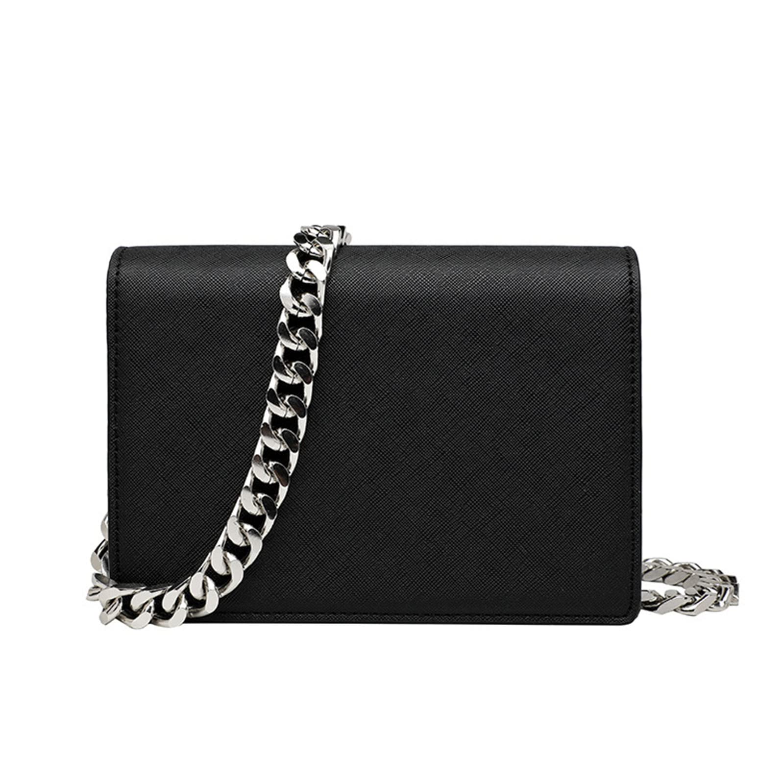 Sac à bandoulière noir tendance en PU pour camping en plein air et sorties