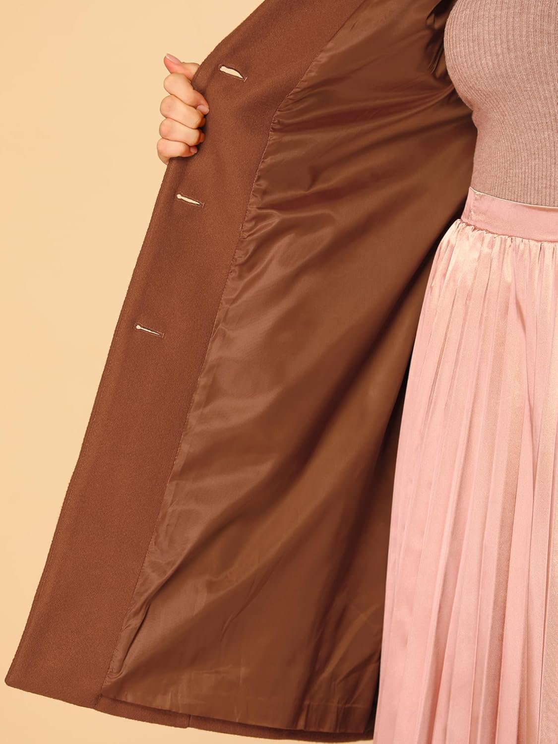 Agnes Orinda Women's Plus Size Coat Single Breasted Notched Lapel Elegant Long Winter Coats 2025 - Image 6