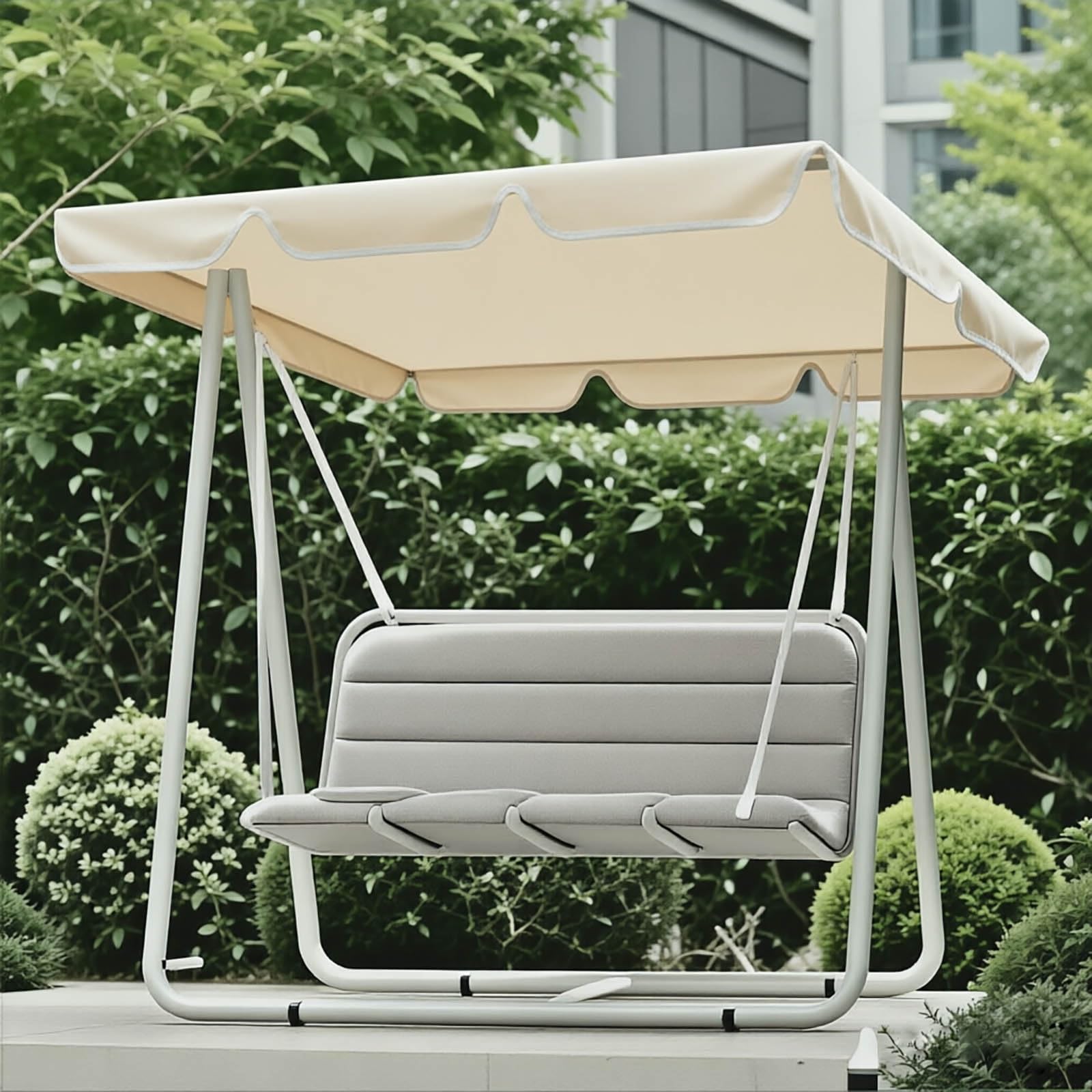Aenmezen UV Resistant Swing Canopy Windproof Waterproof Oxford Fabric Top Cover, Thicken Rip Resistant Cover, Hammock Top Replacement Canopy(Off-white,64.5x44.9in)