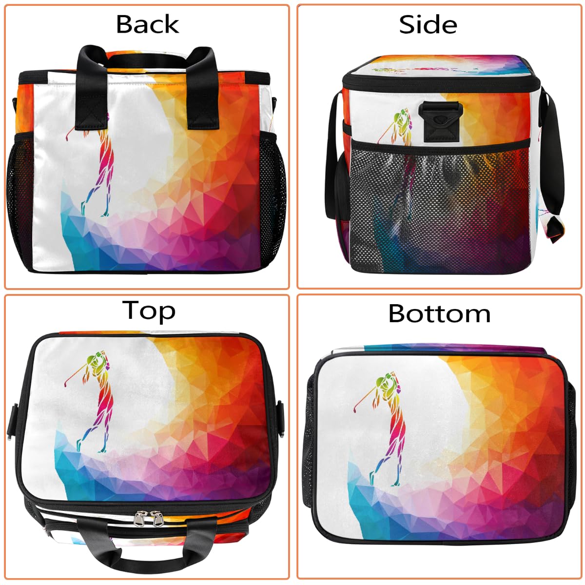 Mexpekil Borsa termica riutilizzabile a prova di perdite, per golf, sport, picnic, golf, sport, borsa termica per donne, uomini, lavoro, campeggio, spiaggia, ufficio, 24 lattine, 15 l