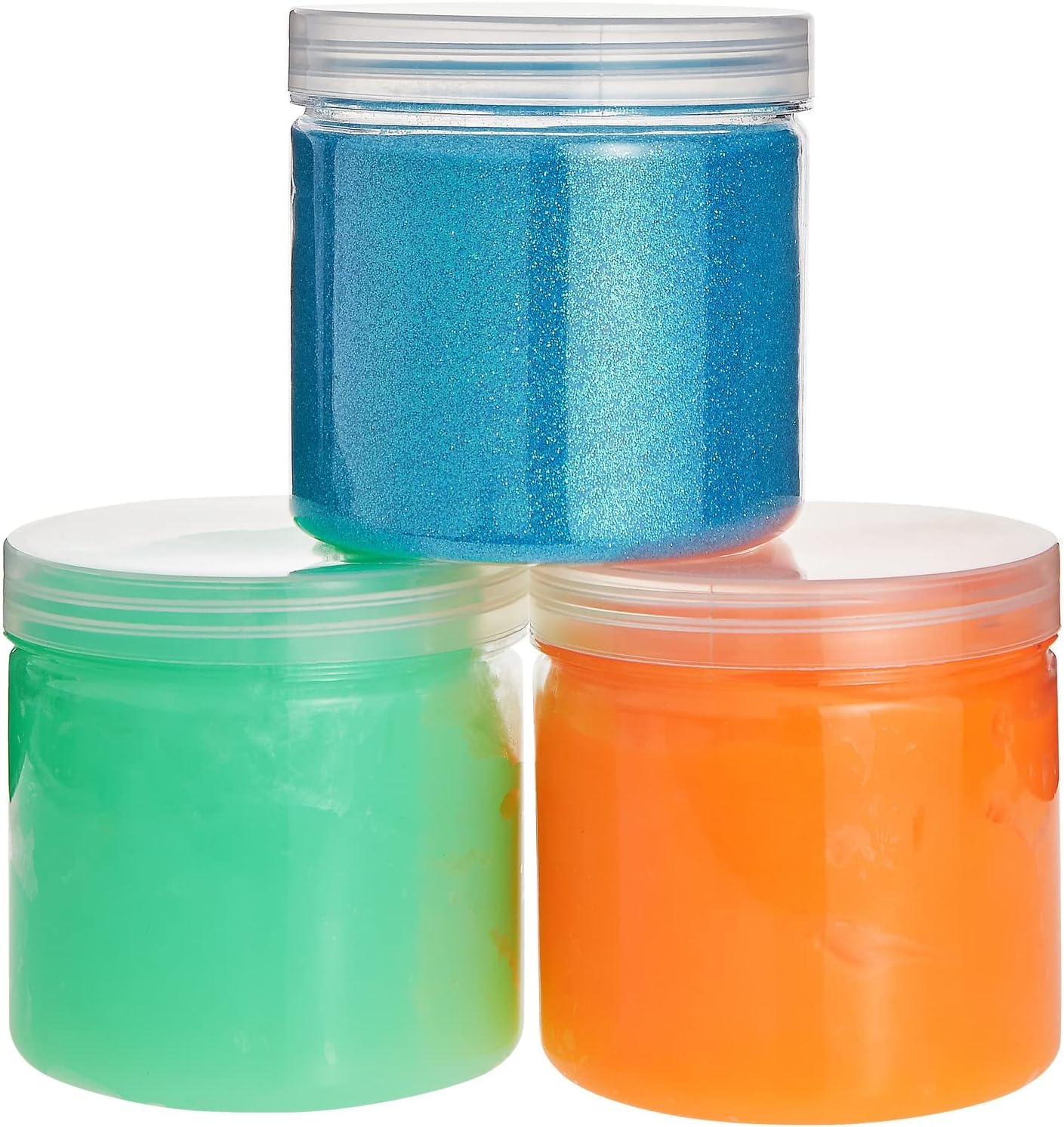 Juvale Plastic Jars with Lids - 12 Oz, Clear, 8-Pack - Slime Containers with Lids & Craft Jars for Kids DIY