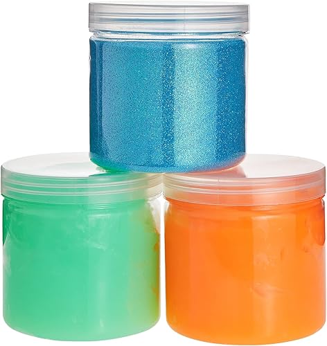 Miniatura 5 de Juvale Tarros de plástico con tapas, 12 onzas, transparentes, paquete de 8, contenedores de slime con tapas y tarros de manualidades para niños