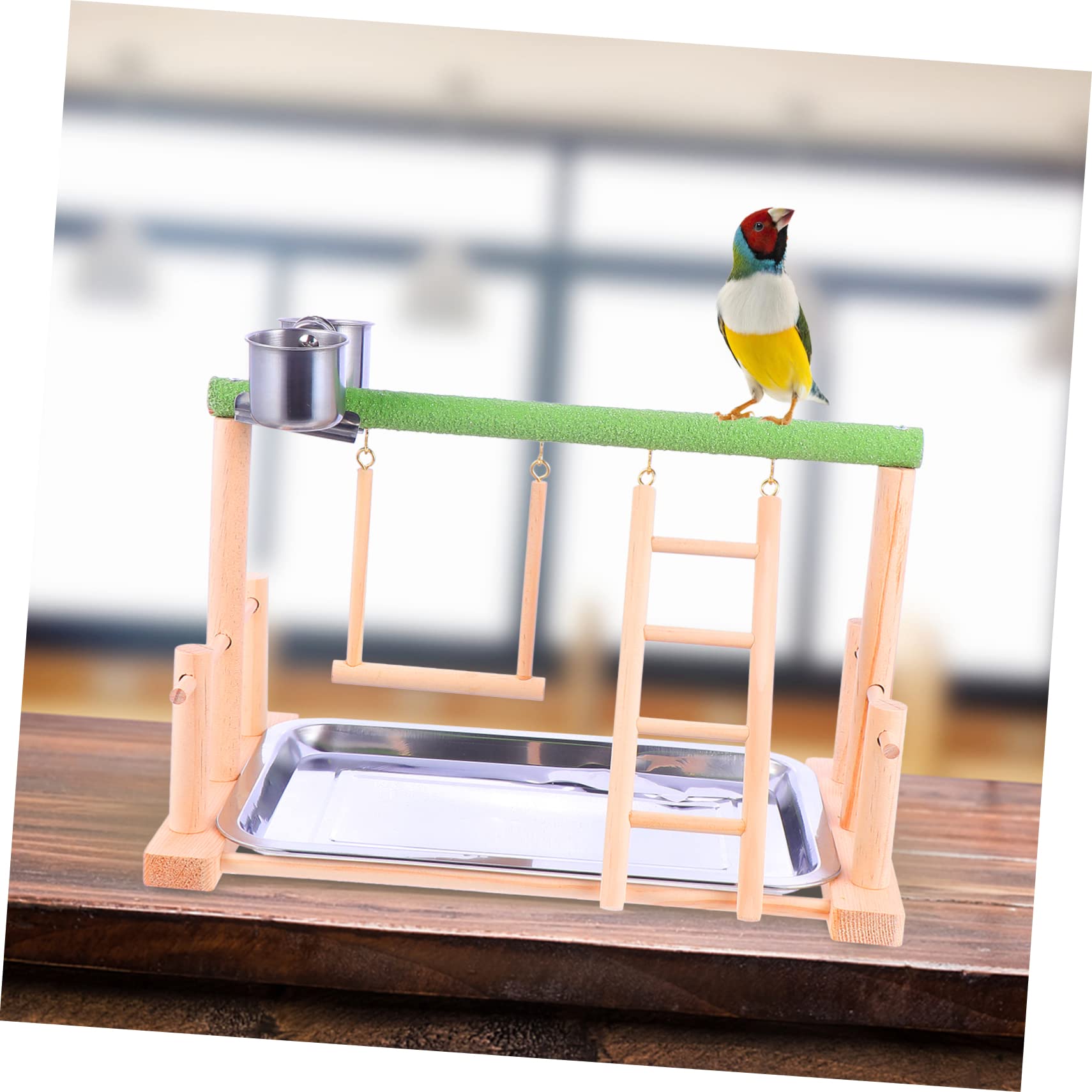 Toddmomy Plataforma De Juguetes para Pájaros Percha De Madera Columpio para Pájaros Juguete De Escalera para Casa