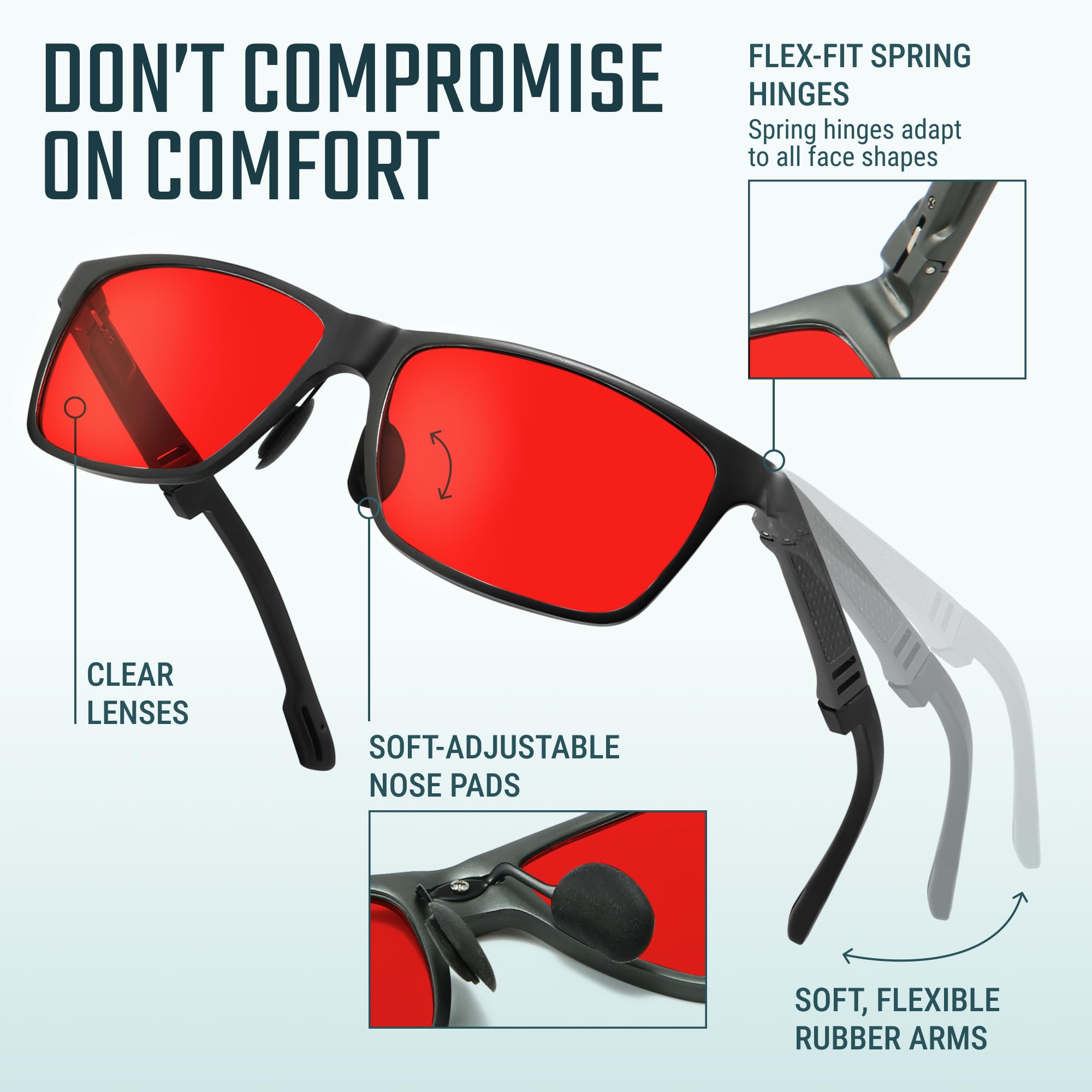 Lunettes anti-lumière bleue en fibre de carbone pour homme avec protection UV400 et monture TR90