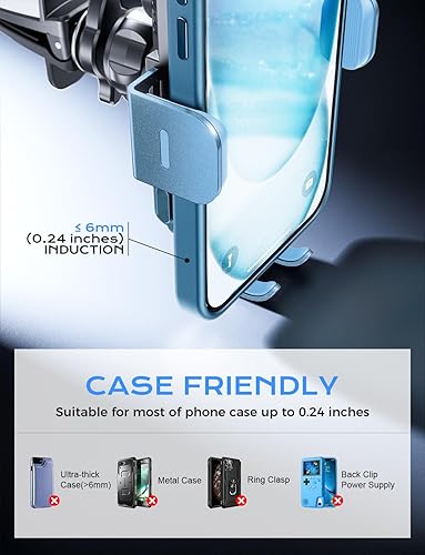 Miniatura 25 de CHGeek Cargador de coche inalámbrico, carga rápida de 15 W, soporte de teléfono para iPhone 15 14 13 12 11 Pro Max Xs, Samsung Galaxy S25 Ultra S24