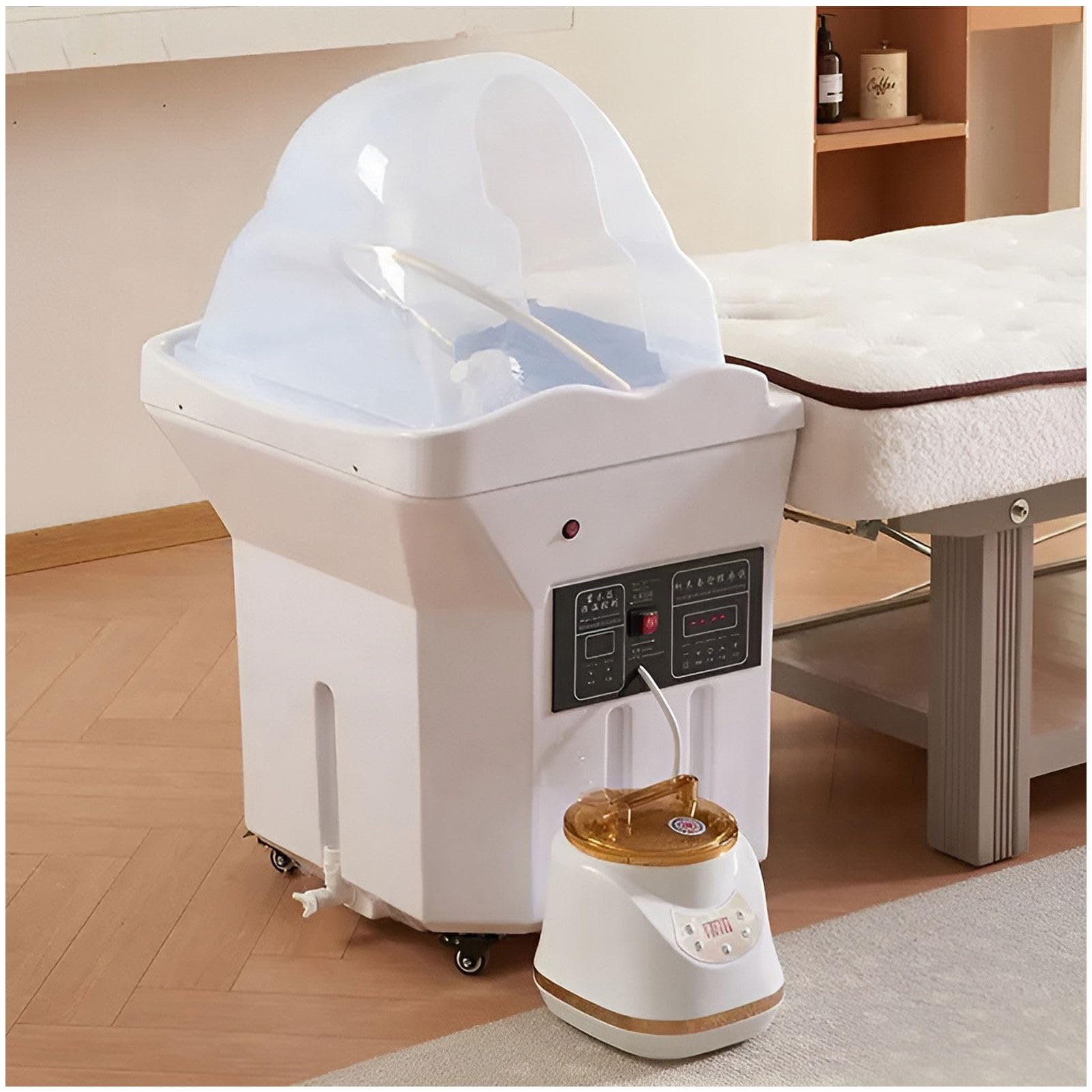 Équipement de spa portable avec réservoir d'eau de 60 l et circulation de l'eau pour coiffeurs professionnels