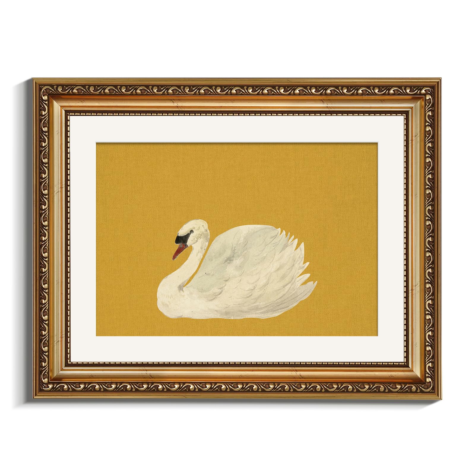 VIYYIEA Gold Framed Wall Art Canvas Print Home Decor Vintage Swan Decoration Grace Swan Art Painting Pictures Rustic Bathroom Wall Decor Animal Farmhouse Artwork for Living Room Bedroom Office 11x14in — view 75