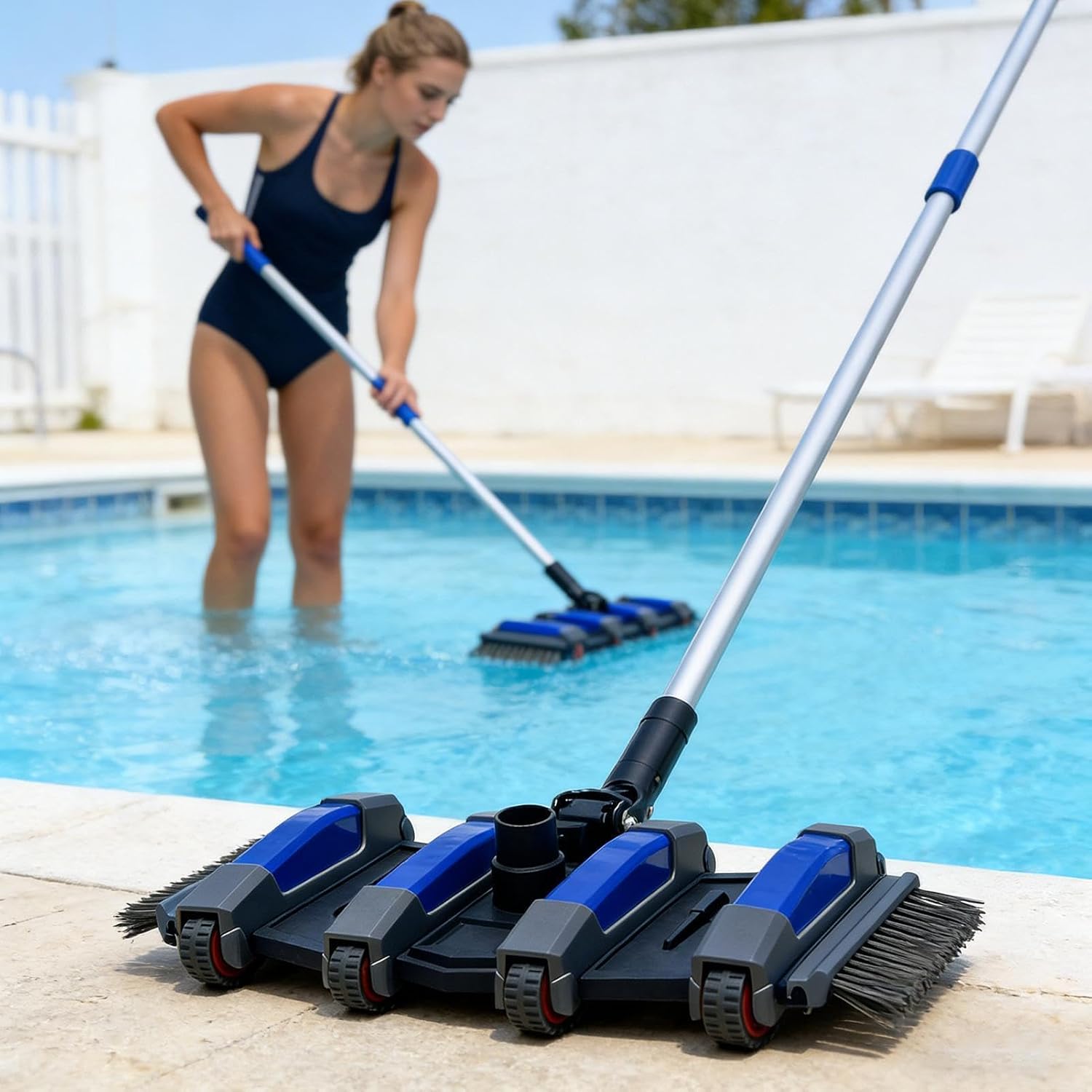 Pool Vacuum Head - 14-inches Heavy-Duty In-Ground Parts with Wheels,Vacuum Heads for Inground Pools | for Swimming Cleaning Patio Lawn Garden Spa Hose