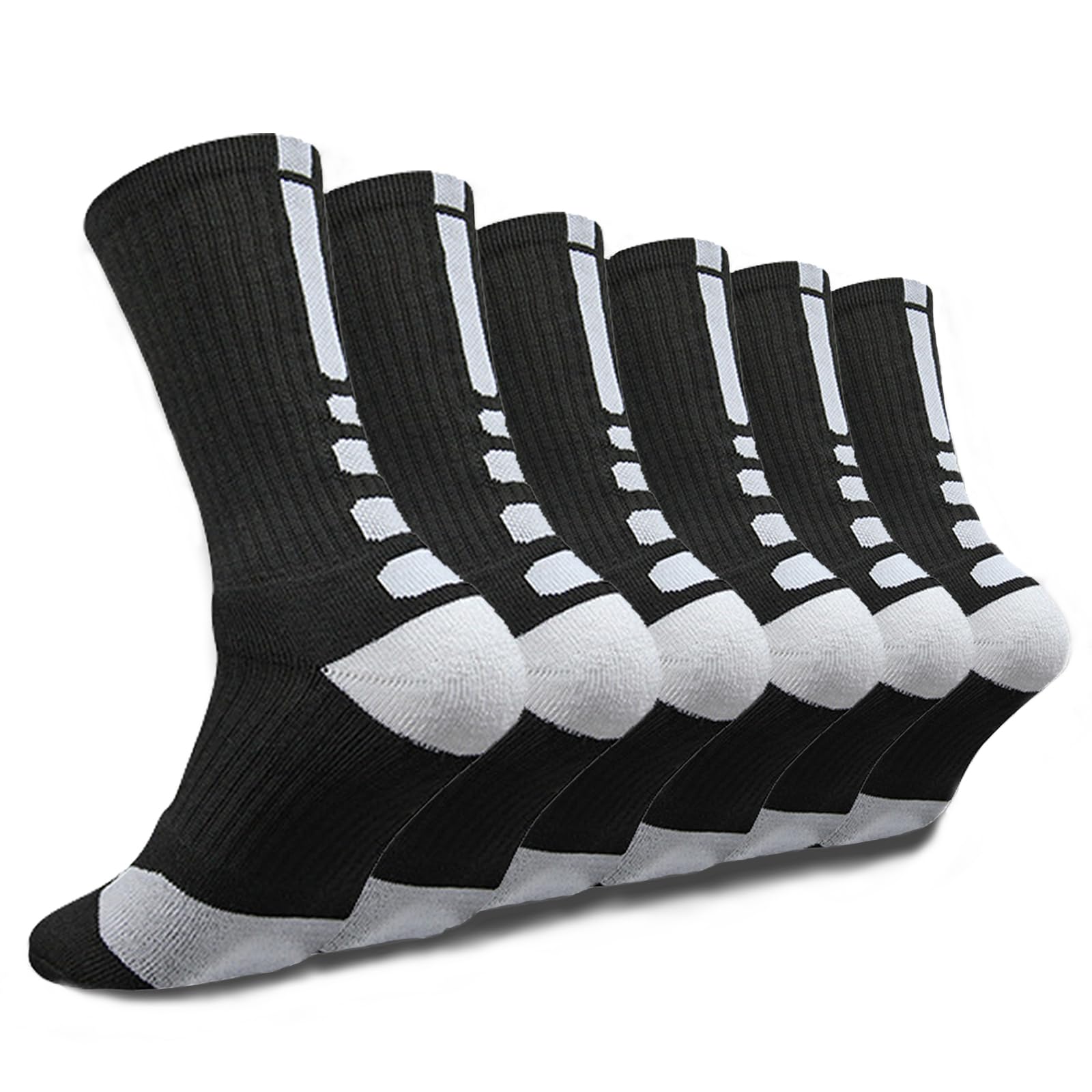 PopuidYouth Elite Basketball Socks for Boys - Cushioned Sports Socks Compression Socks for Active Kids, Fits Ages 6-12