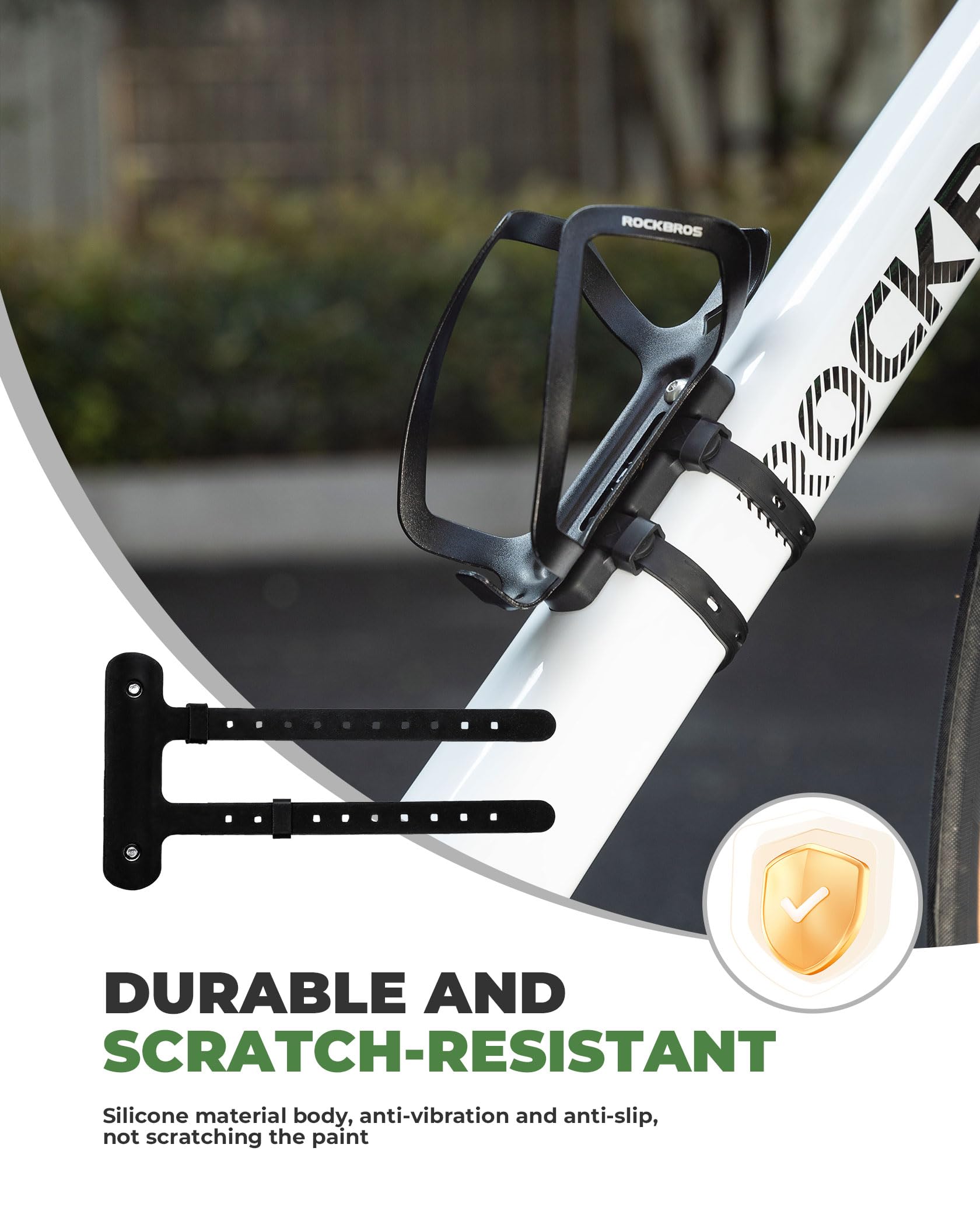 Adaptateur Porte-Bidon Vélo ROCKBROS - Silicone Sans Perçage - 5 Couleurs - Pour Tige De Selle/Cadre