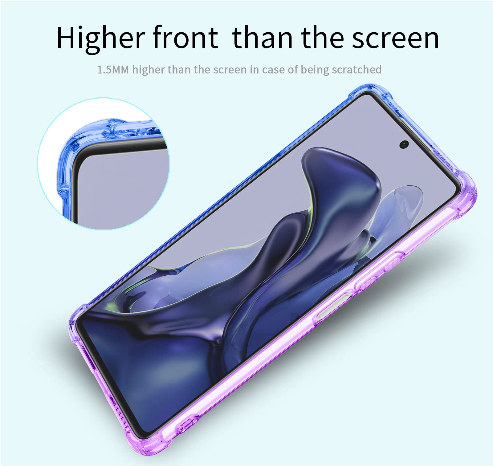 GOKEN Cover Per Xiaomi Mi 13 - Custodia In TPU Morbido A Gradiente Colori (Viola/Blu) - Antiurto, Antiscivolo, Sagoma Precisa - Protegge Da Cadute E Graffi