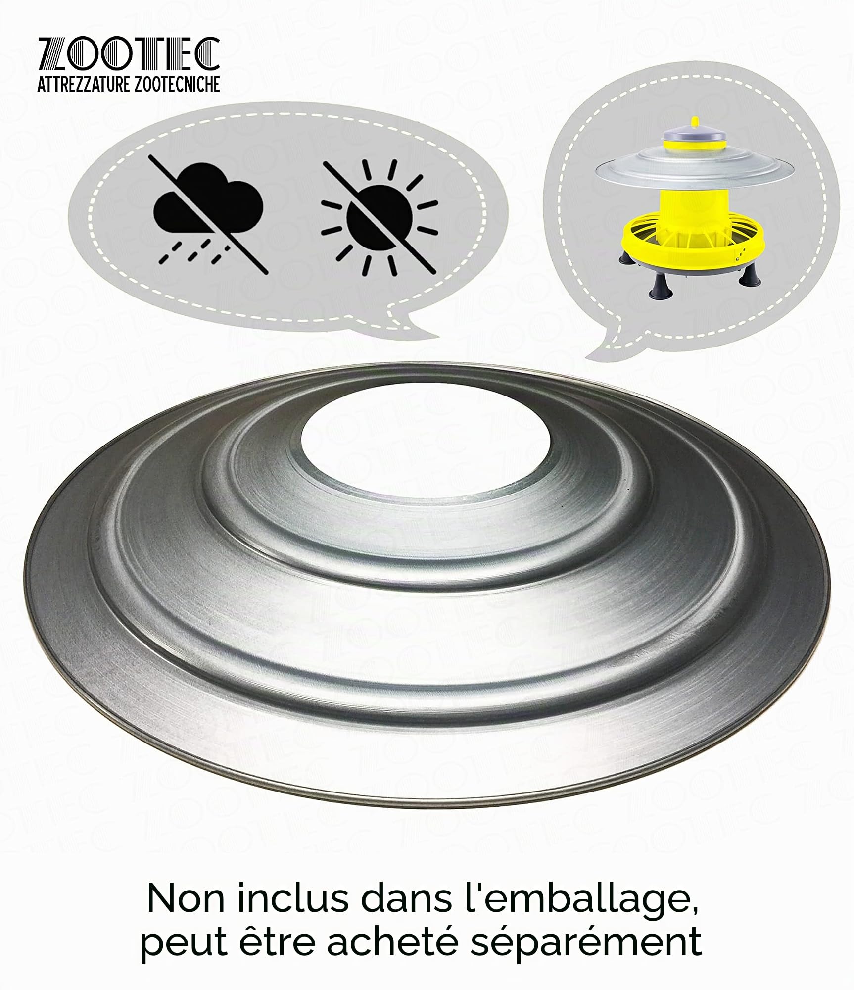 Mangeoire Poules 9 Kg | Grille Anti-Gaspillage et Pieds | À 3 Positions de Réglage Largeur 40,5 cm Hauteur 43,5 cm