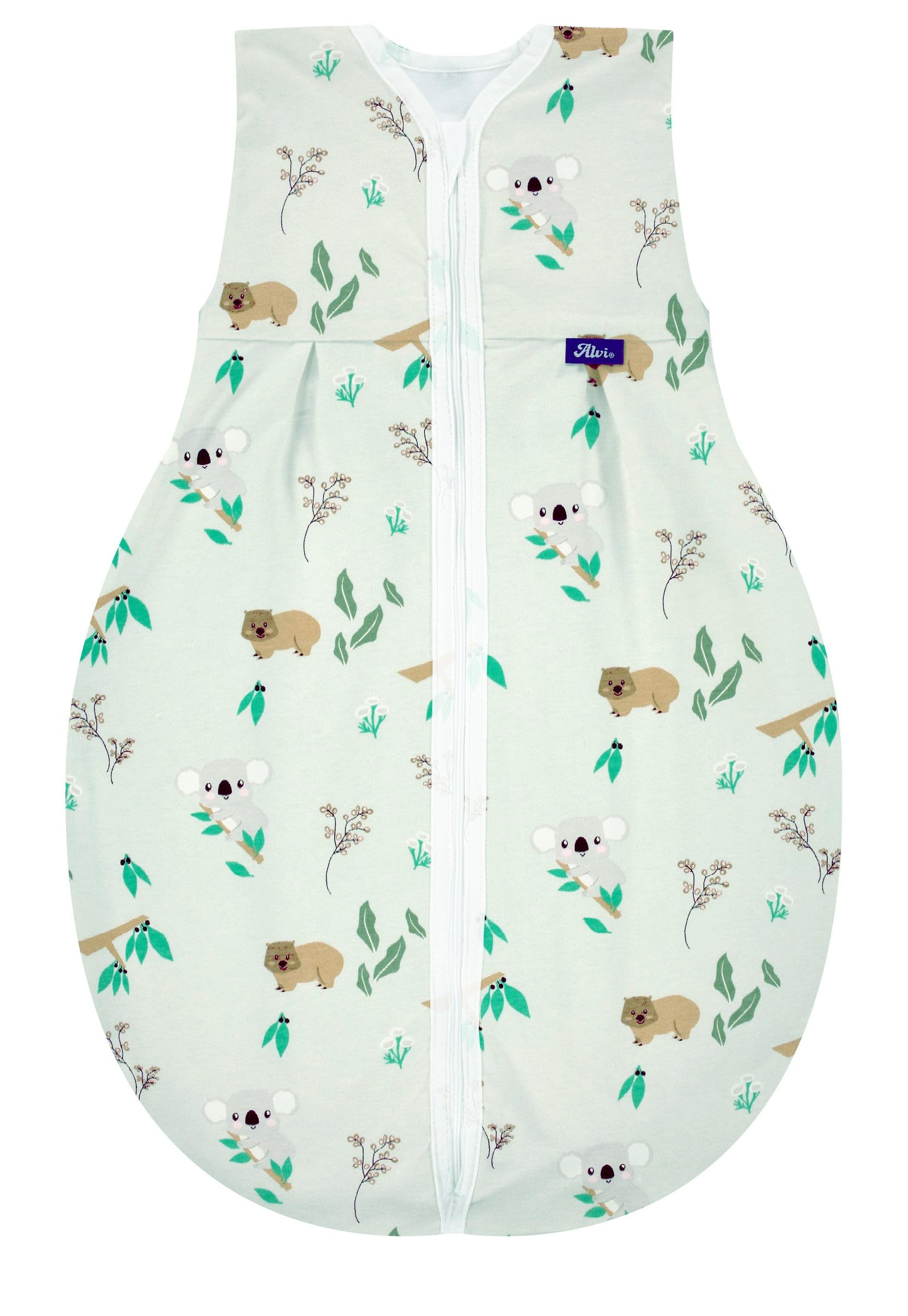 Alvi Kugelschlafsack Molton Sommerschlafsack | Babyschlafsack ärmellos 100% Baumwolle | Unwattierter Außensack | Leichter Baumwoll-Schlafsack