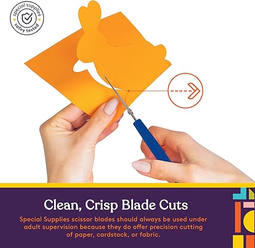 Miniatura 4 de Special Supplies Tijeras de lazo para adolescentes y adultos de 8 pulgadas (paquete de 3) con bucles coloridos, diseño adaptativo, soporte derecho e