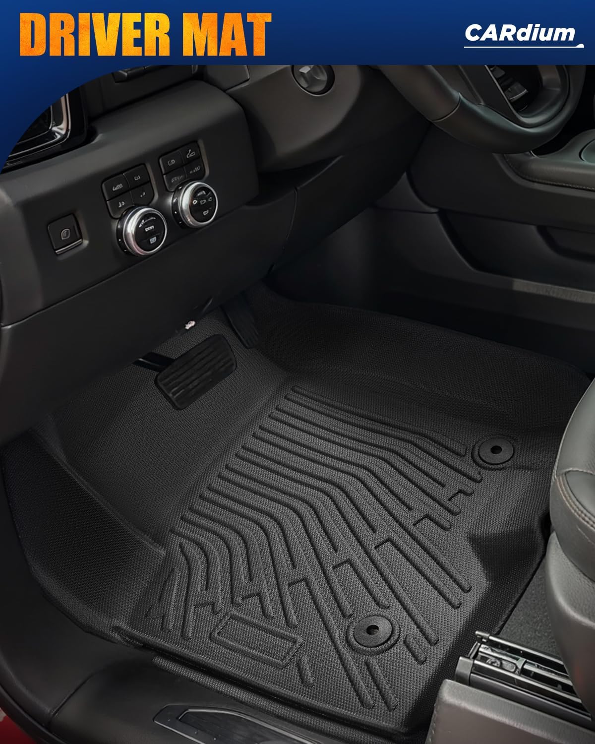 All Weather Floor Mats | for Chevy Silverado/for GMC Sierra 2026 2025-2019 | Crew Cab Only | Fit with Rear Under-Seat Storage| 1500/2500HD/3500HD Custom Fit | Waterproof Heavy Duty Car Accessories